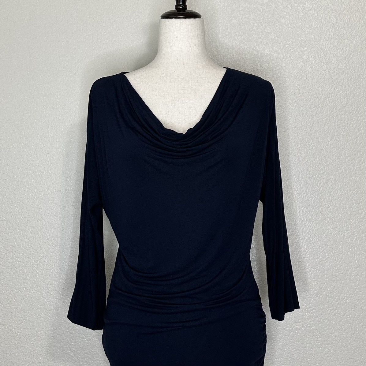 Michael Stars Michael Stars Cowl Neck Stretch Jersey Knit Mini Dress Size L / US 10 / IT 46 - 4 Thumbnail