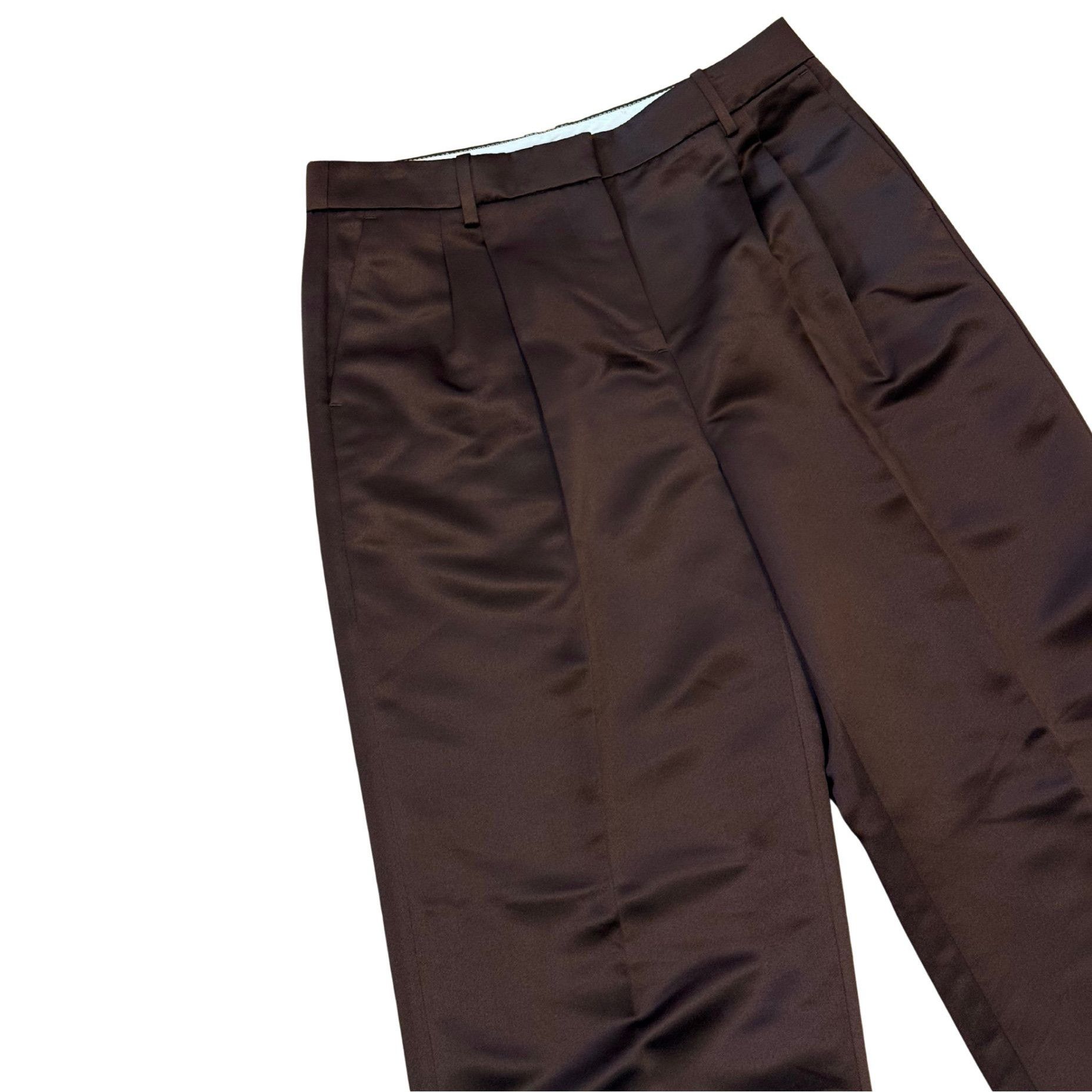 J.Crew J. CREW Wide-leg pleated pant duchesse satin Brown $198 EUC Size 28" / US 6 / IT 42 - 4 Thumbnail