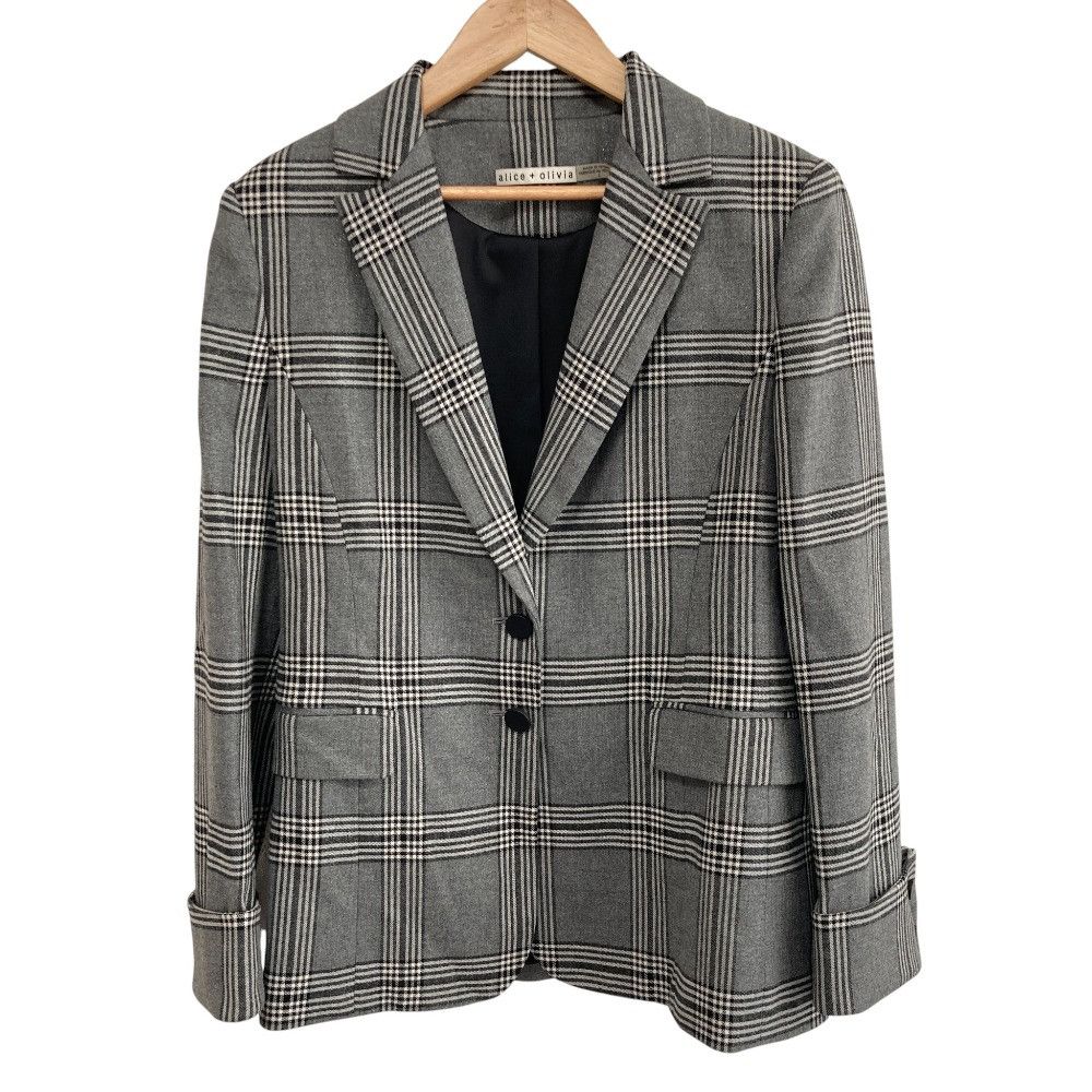 Other alice + olivia Checked Wool Tailored Jacket Textile Outerwear DUTY FREE for USA