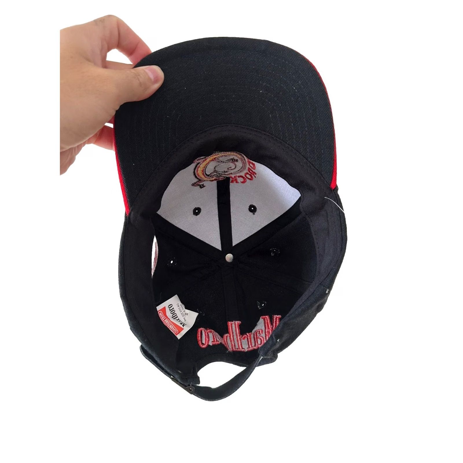 Marlboro VINTAGE Marlboro Hat Adjustable Black 90s Lizard Rock Adventure Racing Team Strapback NWOT Size ONE SIZE - 4 Thumbnail