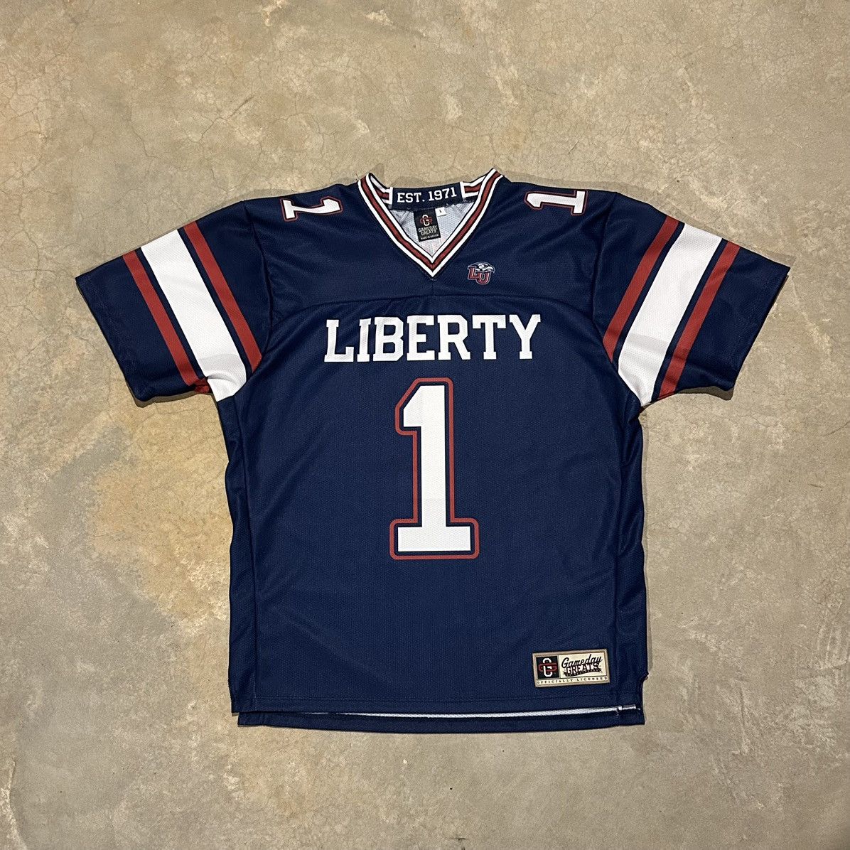 NCAA × Vintage Vintage 2000s Liberty University Flames Football Jersey Size US L / EU 52-54 / 3 - 1 Thumbnail