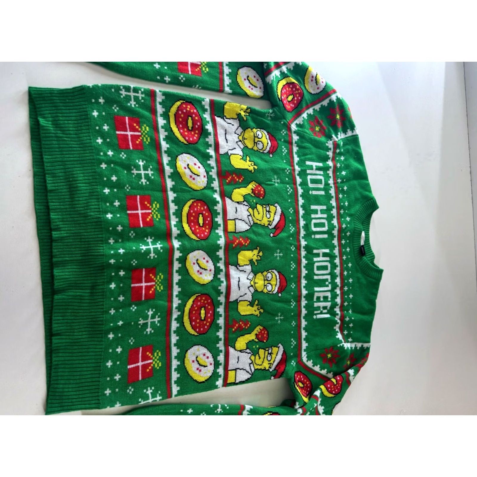 Vintage The Simpsons Ho Ho Donut Christmas SWEATER Medium M Shirt Mens Size US M / EU 48-50 / 2 - 2 Thumbnail