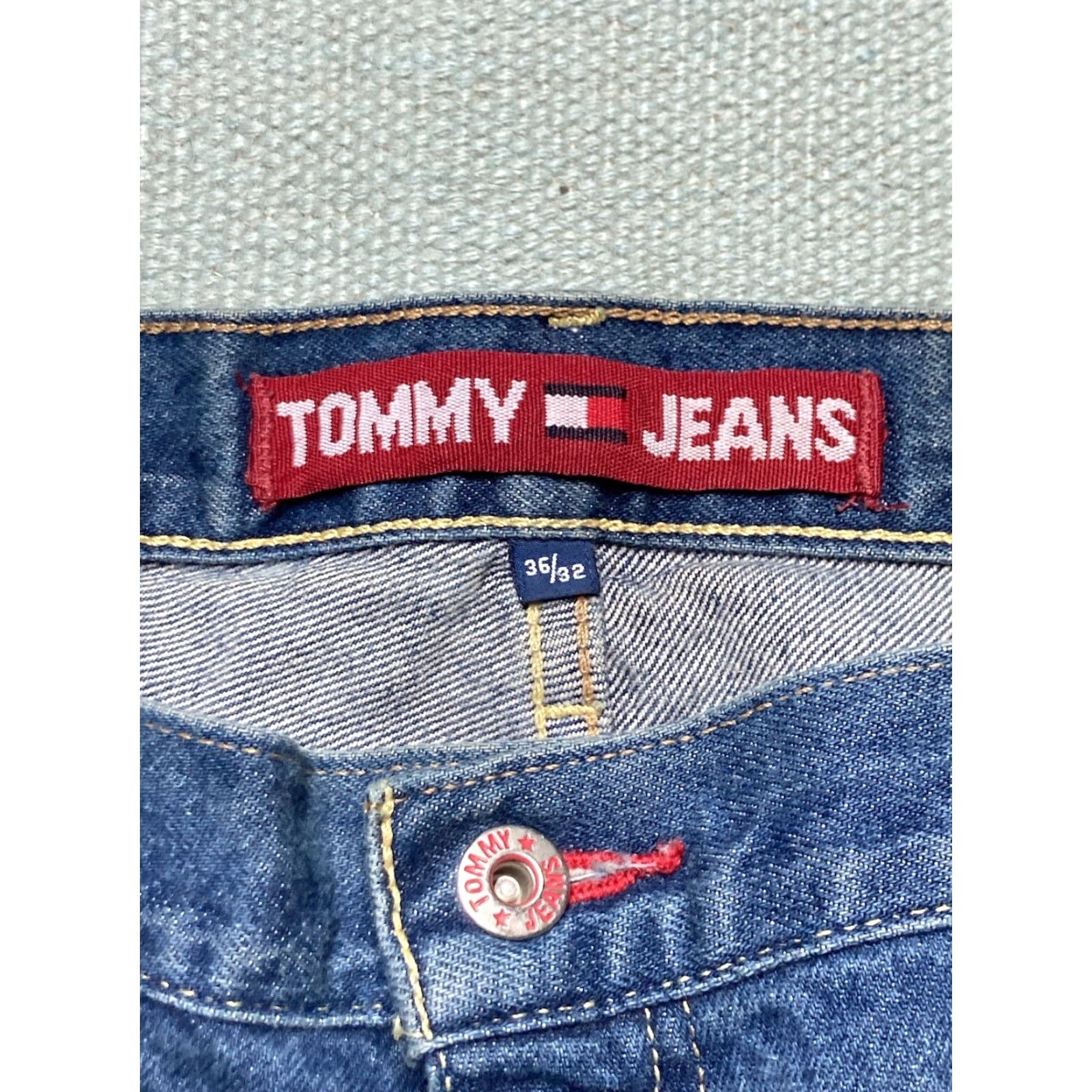 Tommy Hilfiger VINTAGE Tommy Hilfiger Jeans Men 38x32 Blue Wide-Leg Hip Hop Skater Baggy Y2K Size US 38 / EU 54 - 7 Thumbnail