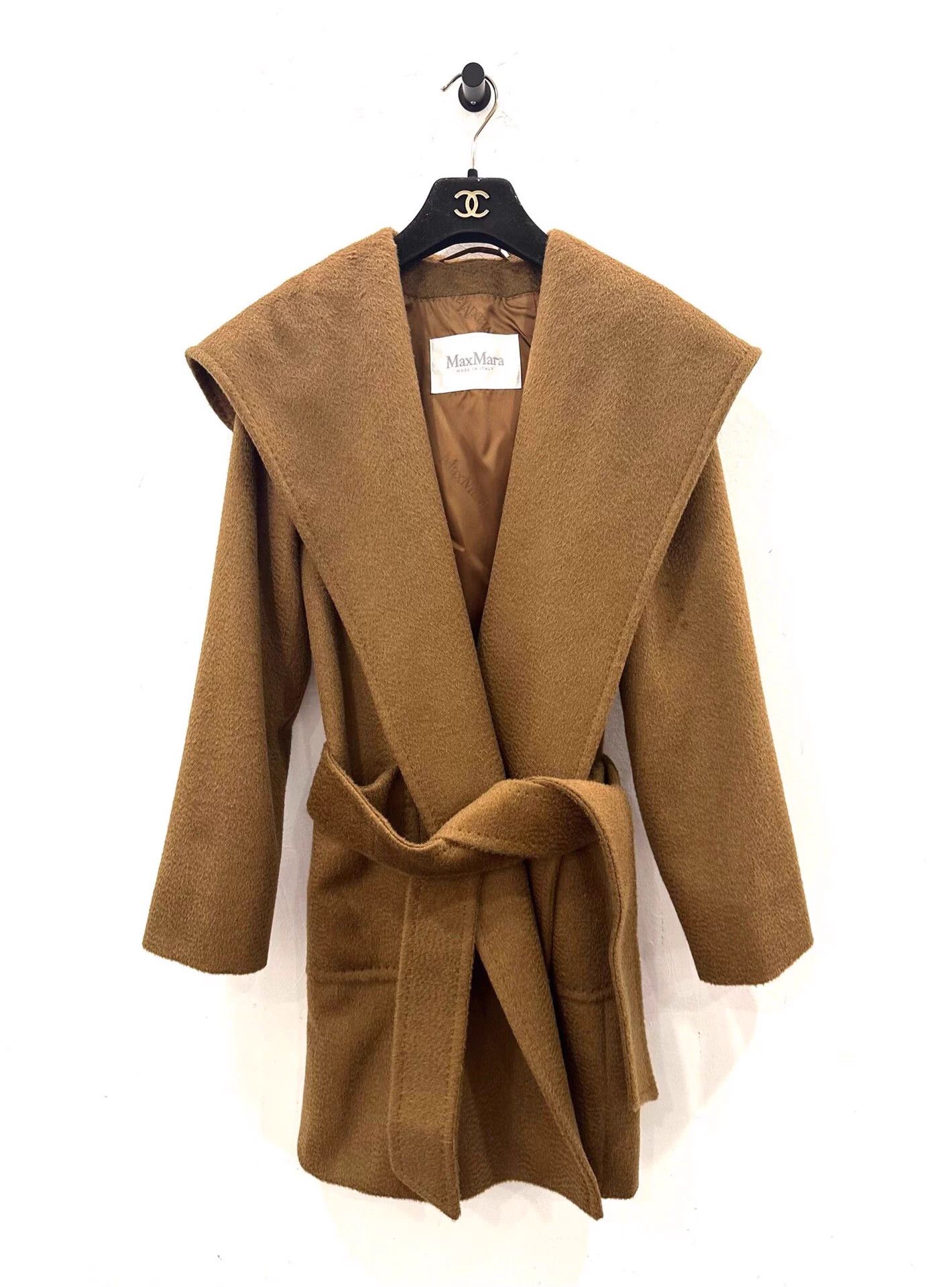 Max Mara MaxMara Railto Women's Camel Hair Hooded Gown 32 Size XXS / US 00 / IT 34 - 1 Thumbnail