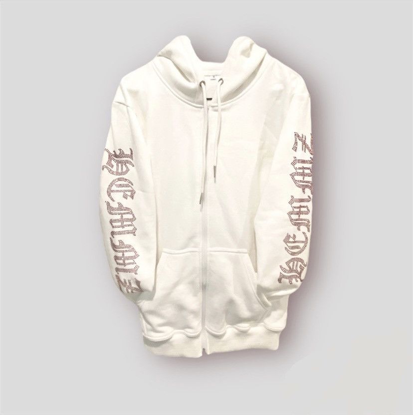Other rhinestone white zip up hoodie Size US S / EU 44-46 / 1 - 1 Thumbnail