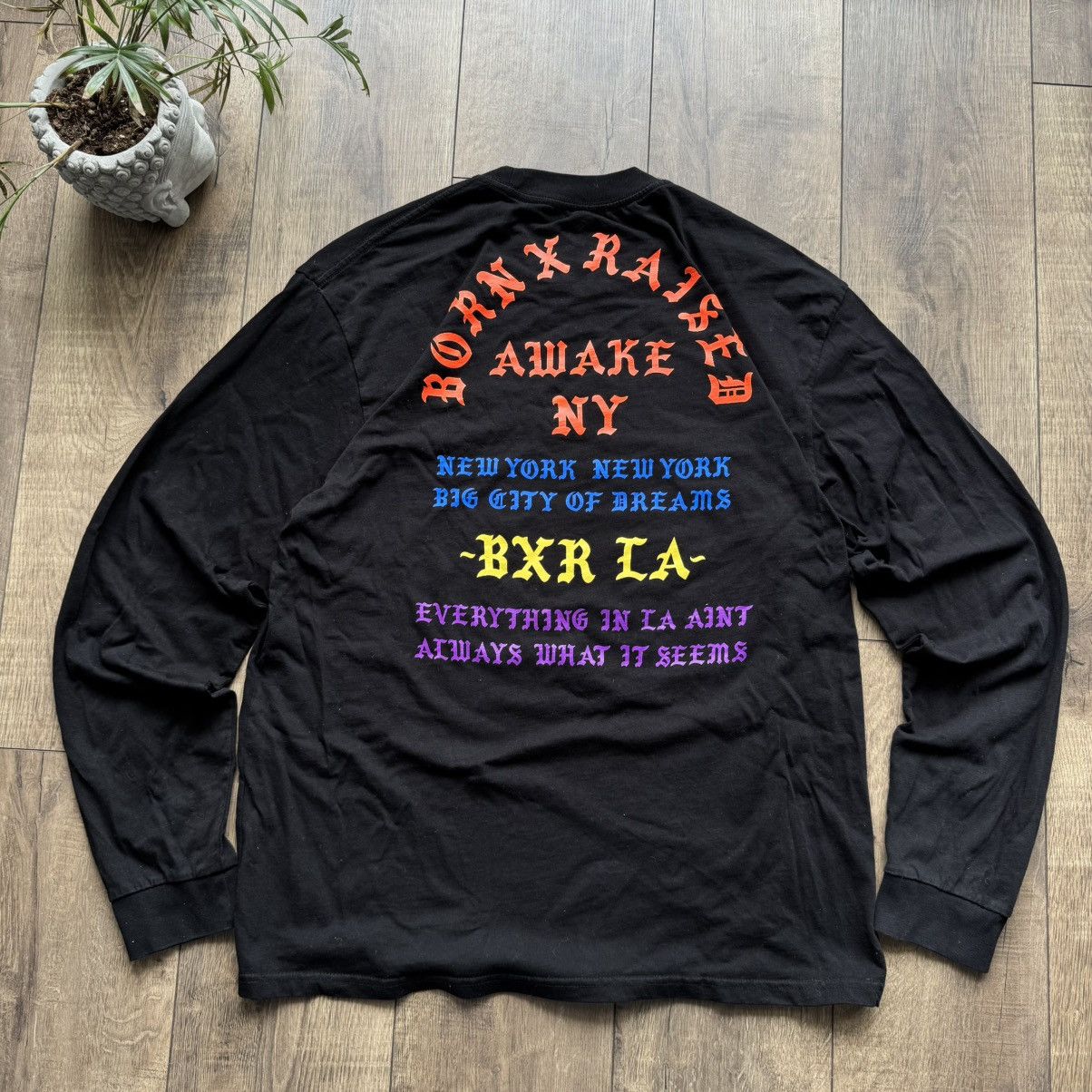 Awake NY × Born X Raised Born x Raised x Awake Coast To Coast Long-Sleeve Tee 'Black' Size US XL / EU 56 / 4 - 2 Thumbnail