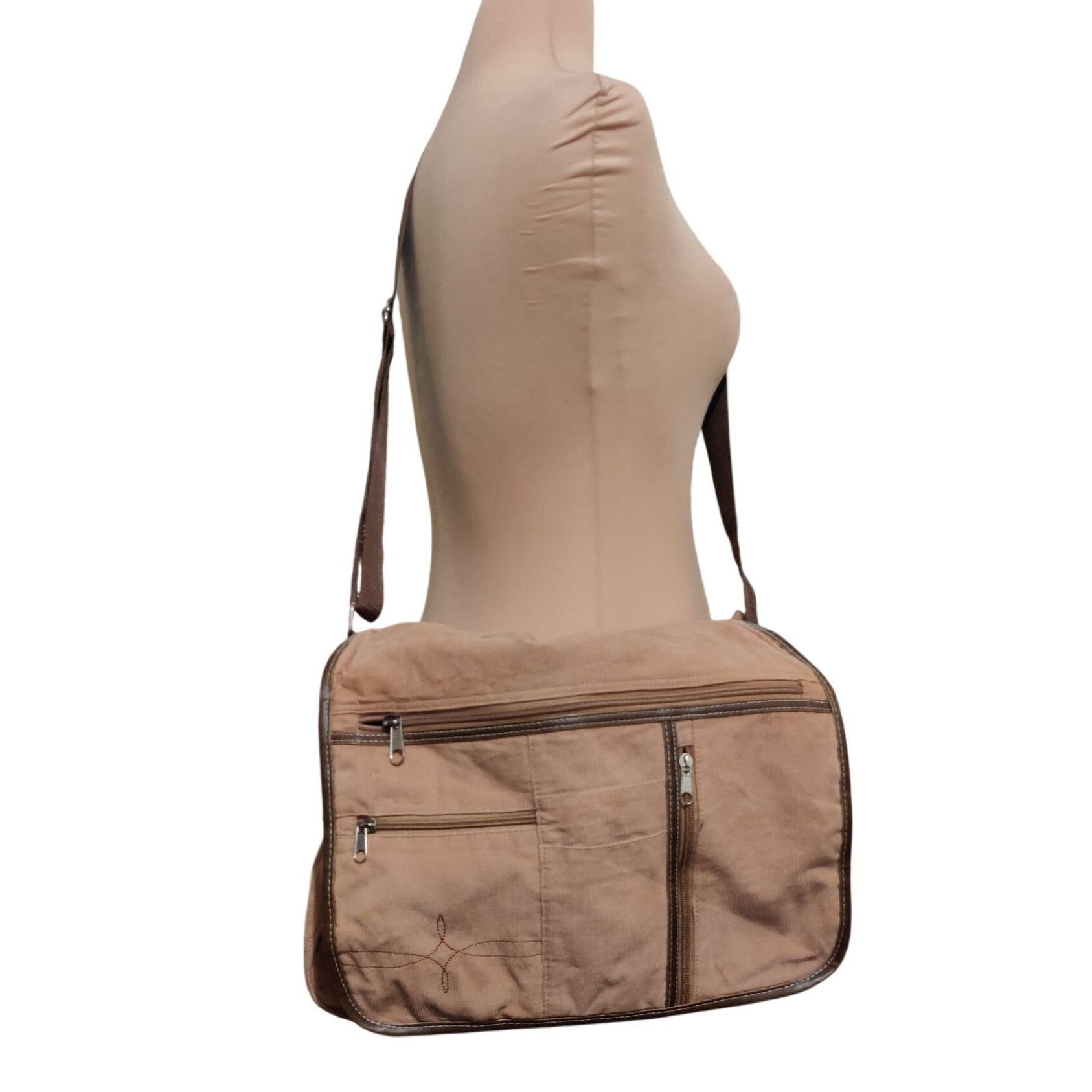 Other Tan Corduroy Utility Messenger Bag Multi Pocket Crossbody Ca Size ONE SIZE - 1 Thumbnail