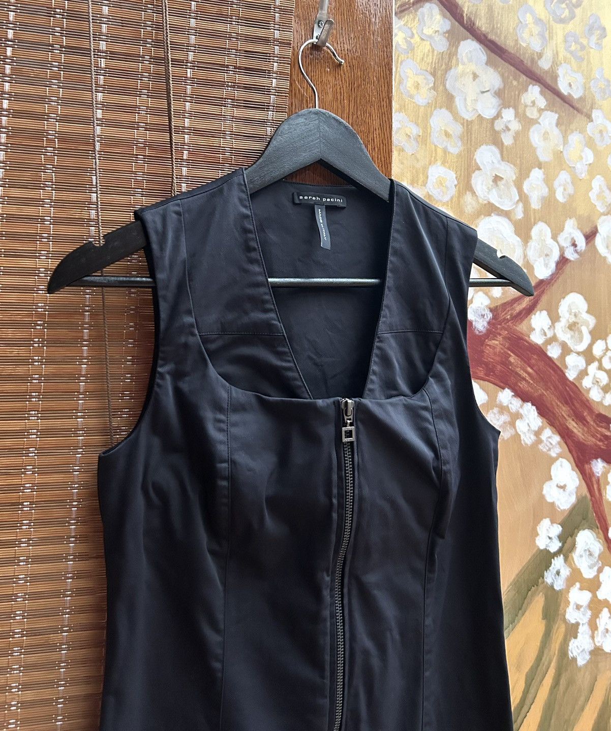 Sarah Pacini × Vintage Sarah Pacini Black Zip Front Sleeveless Dress Size 1 Size S / US 4 / IT 40 - 3 Thumbnail