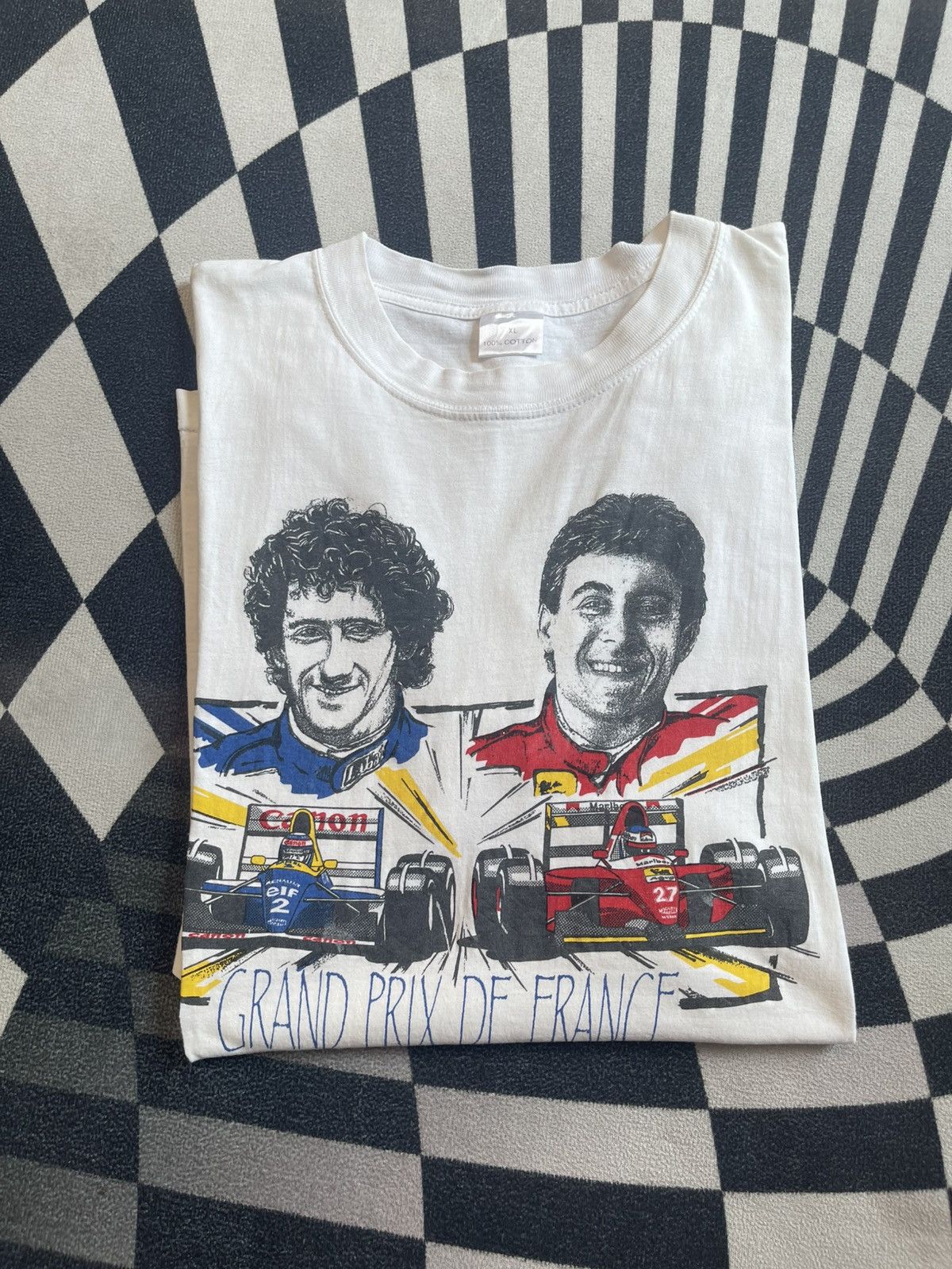 Vintage Vintage 90s Grand Prix de France Magny-Cours F1 T-Shirt Size US XL / EU 56 / 4 - 1 Thumbnail