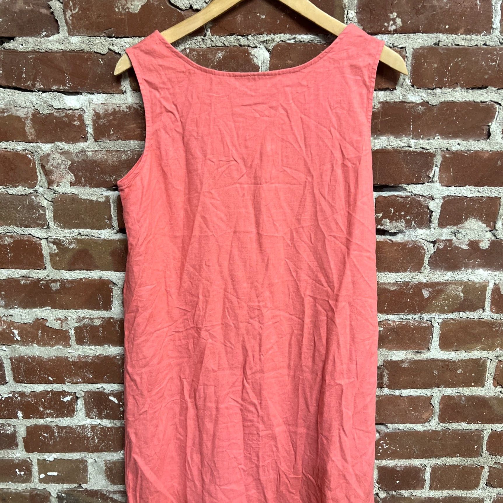 Vintage Jane Ashley Ladies Orange Linen Rayon Dress Midi Sleeveless Size M Orange Women Dress 20" Pit to Pit Midi 1970s? Size M / US 6-8 / IT 42-44 - 4 Thumbnail