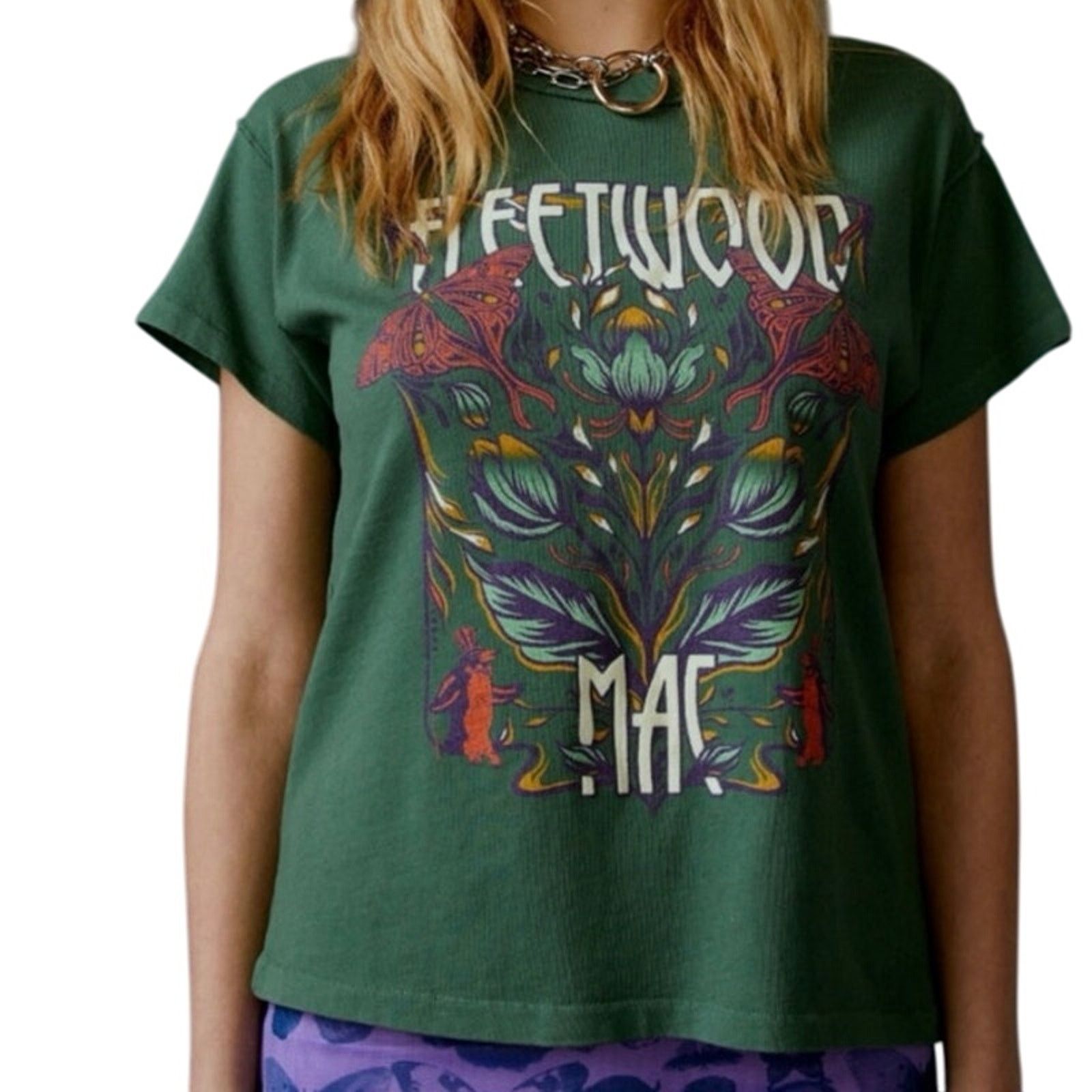 Daydreamer DAYDREAMER Fleetwood Mac Butterflies Reverse Tee in Green Size XL / US 12-14 / IT 48-50 - 4 Thumbnail