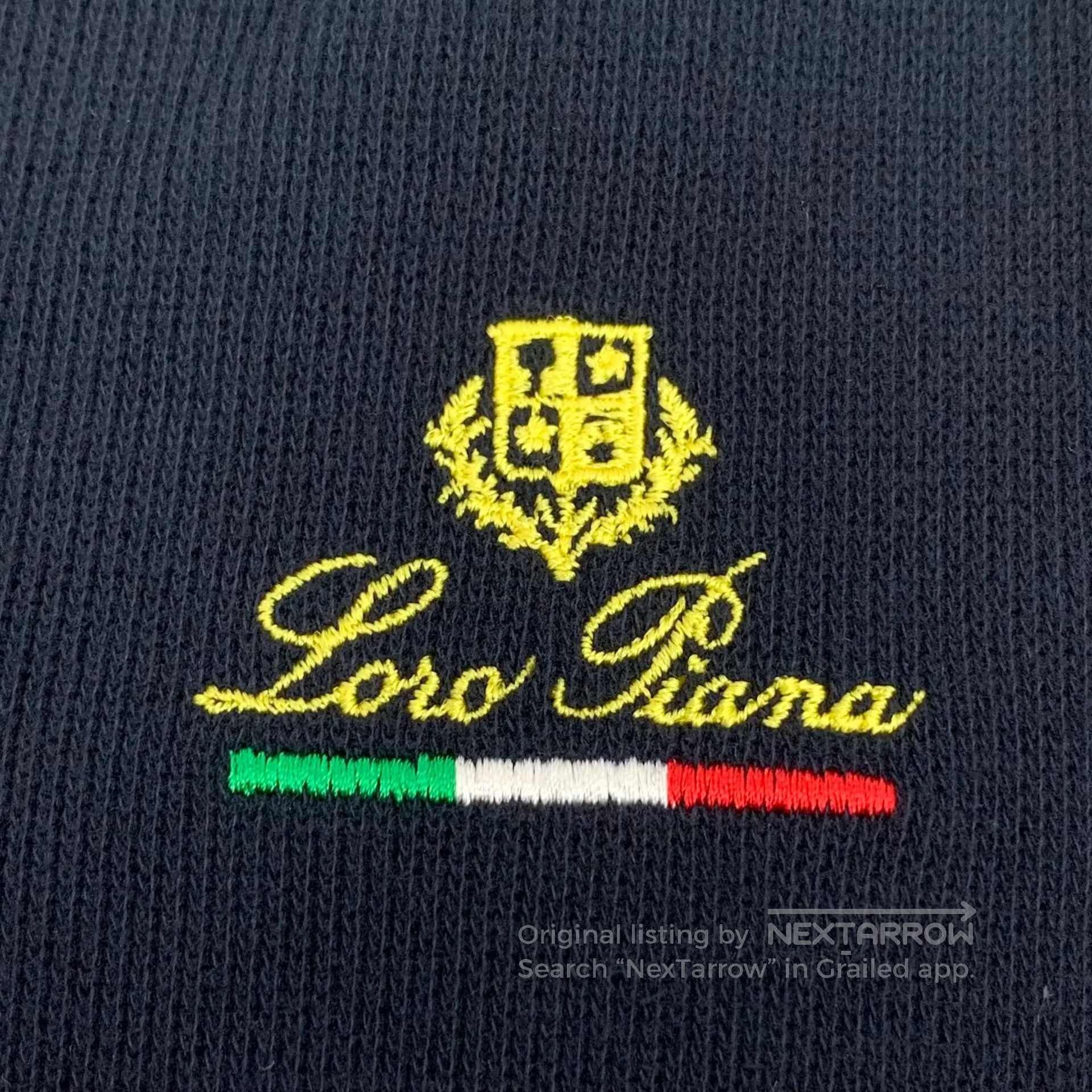 Loro Piana LORO PIANA Navy Blue Logo Embroidered Cotton Hooded Drawst Size US M / EU 48-50 / 2 - 5 Thumbnail