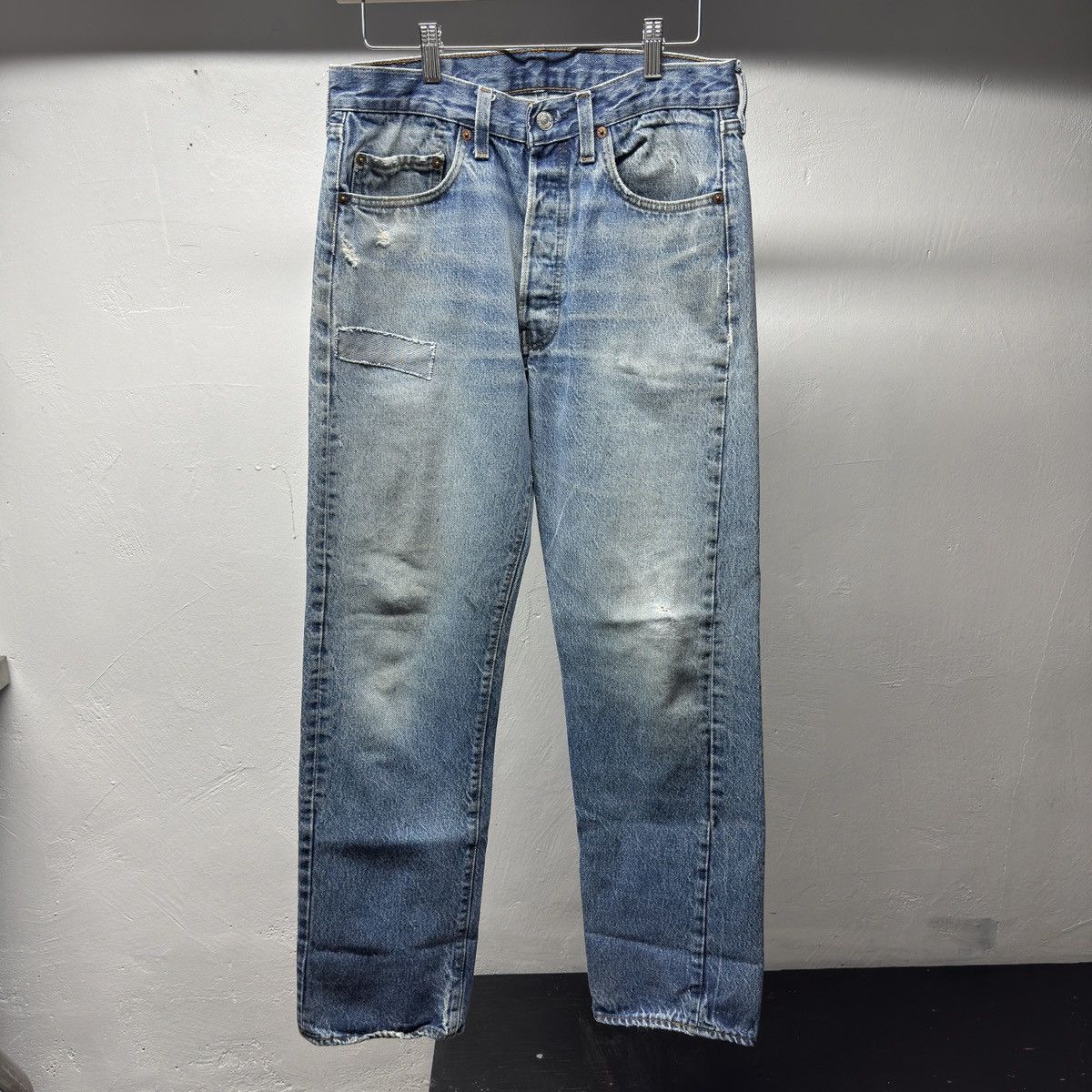 Levi's 80s Levi's 501 Thrashed Distressed Jeans ERD Grunge Chrome Size US 31 - 1 Thumbnail