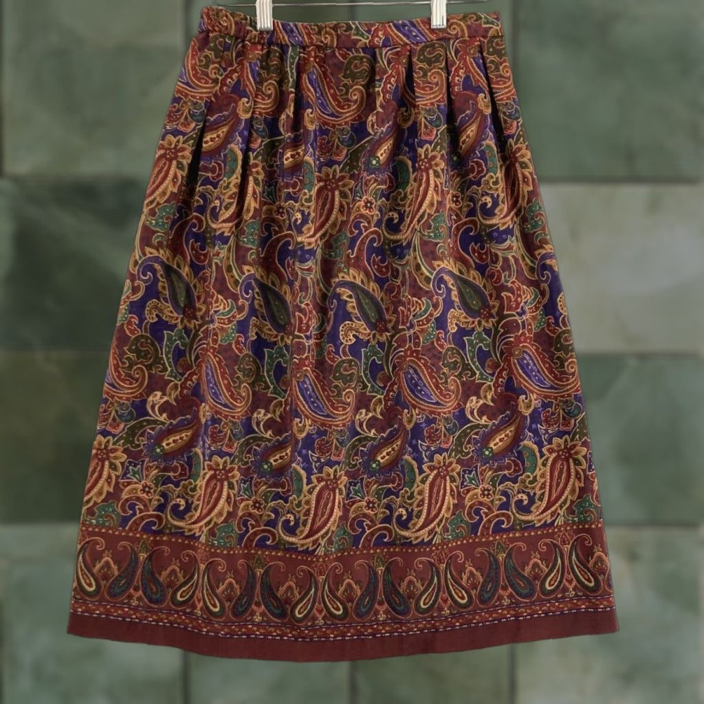 Vintage VINTAGE Koret Skirt Womens 10P Paisley Floral A Line 90s Size 32" / US 10 / IT 46 - 1 Thumbnail