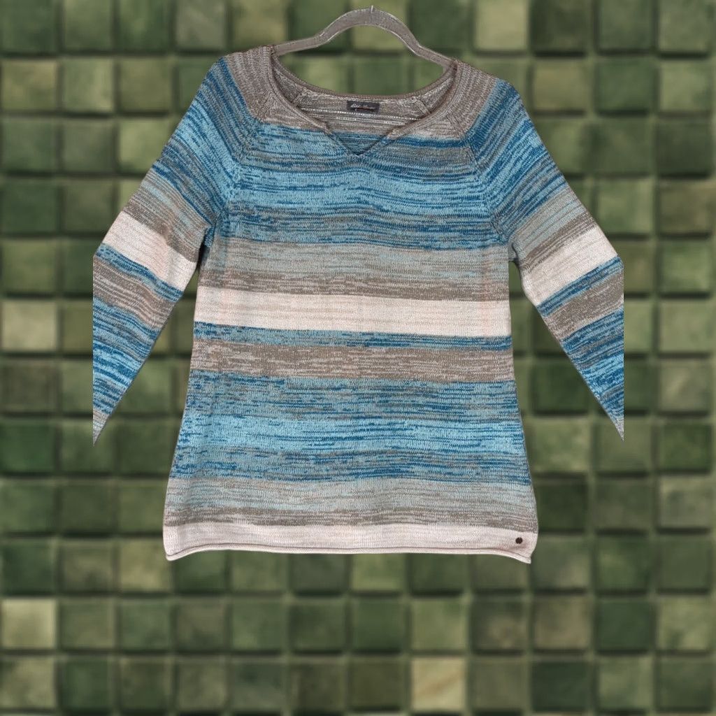 Eddie Bauer Eddie Bauer Women's Multicolored Long Sleeve Split Neck Rolled Hem Sweater M Size M / US 6-8 / IT 42-44 - 1 Thumbnail