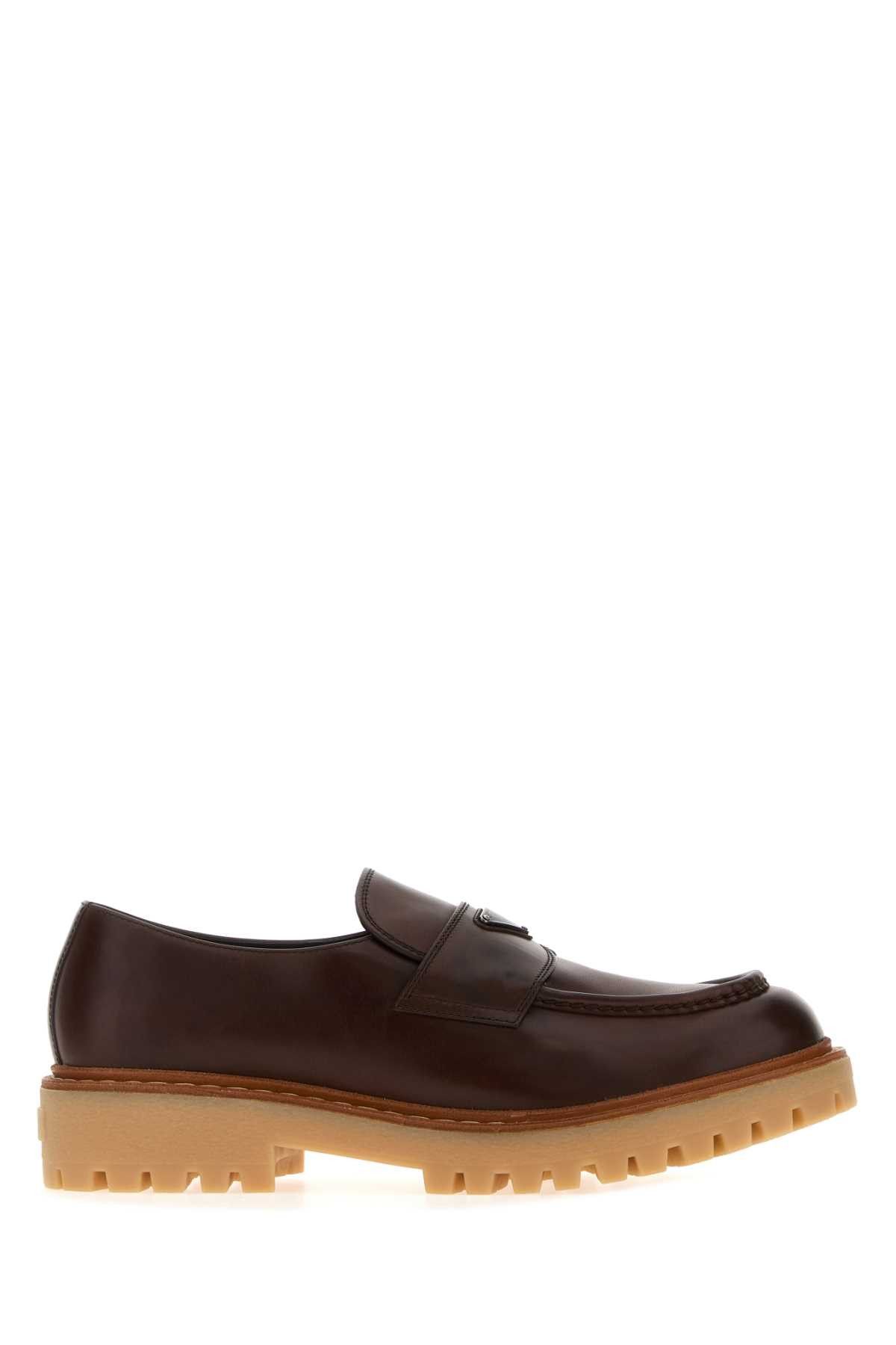 Prada Brown Leather Loafers Size US 7 / EU 40 - 1 Thumbnail