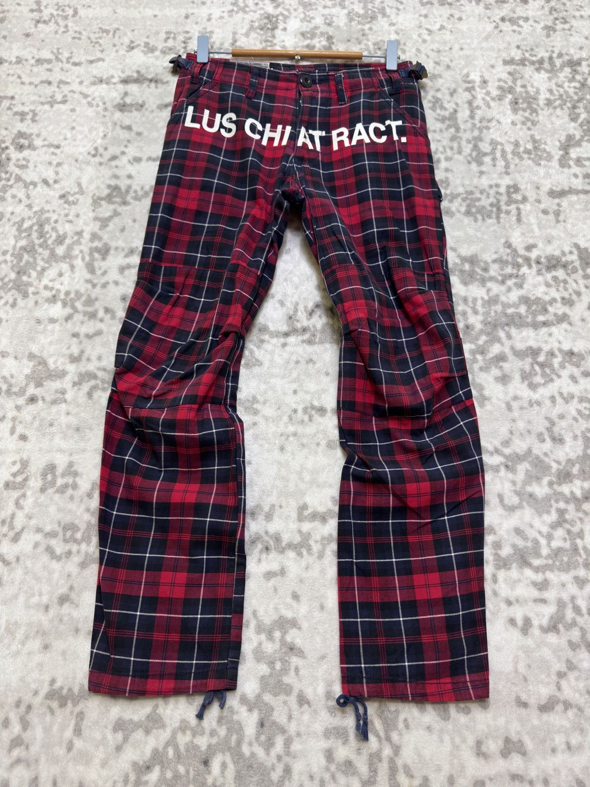 Japanese Brand Vintage Redark “LUS CHI ATRACT” Punk Tartan Plaid Pants Size US 27 - 1 Thumbnail