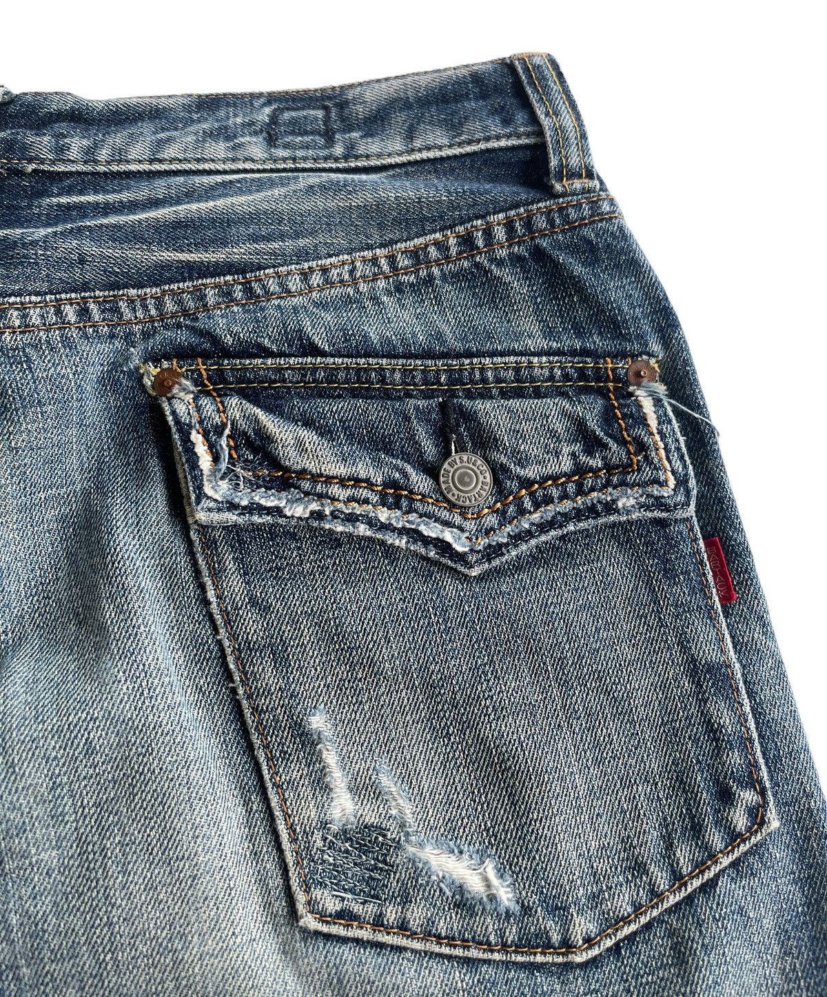 Japanese Brand Bartack Sashiko Boro Patchwork Denim Kapital Japan Size US 31 - 11 Thumbnail
