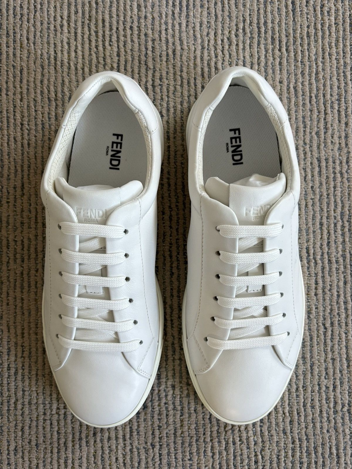 Fendi FF Fendigraphy White Leather Sneakers Size US 7 / EU 40 - 3 Thumbnail