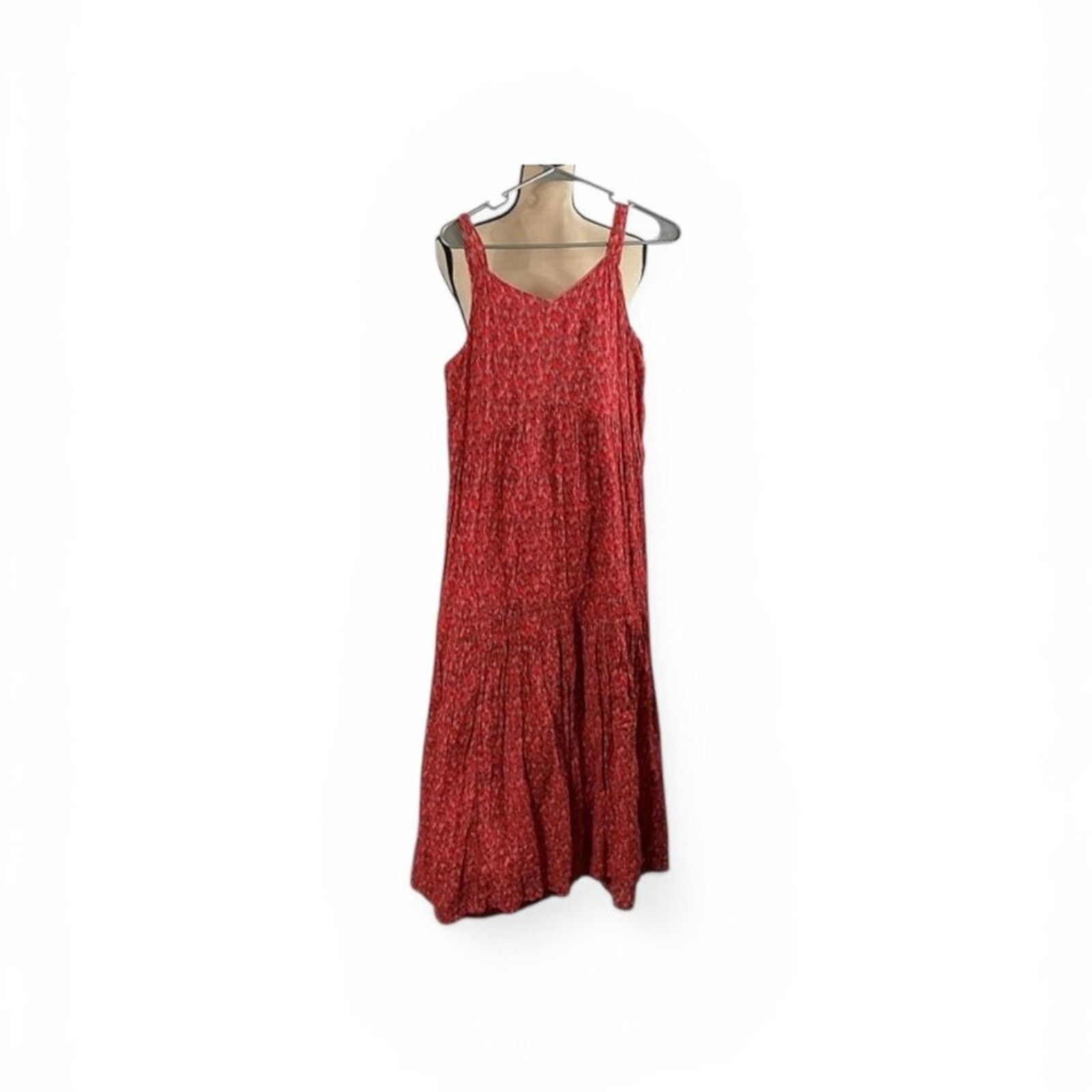 Joie Joie Red Printed Midi Dress – Flowy Boho Spaghetti Strap XS Size XS / US 0-2 / IT 36-38 - 3 Thumbnail