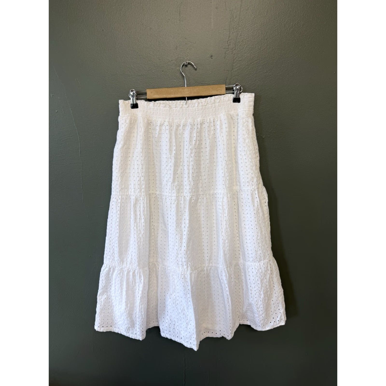 Lands' End Lands' End Maxi Skirt White Long Pull On Womens M Size Medium Size 32" / US 10 / IT 46 - 2 Thumbnail