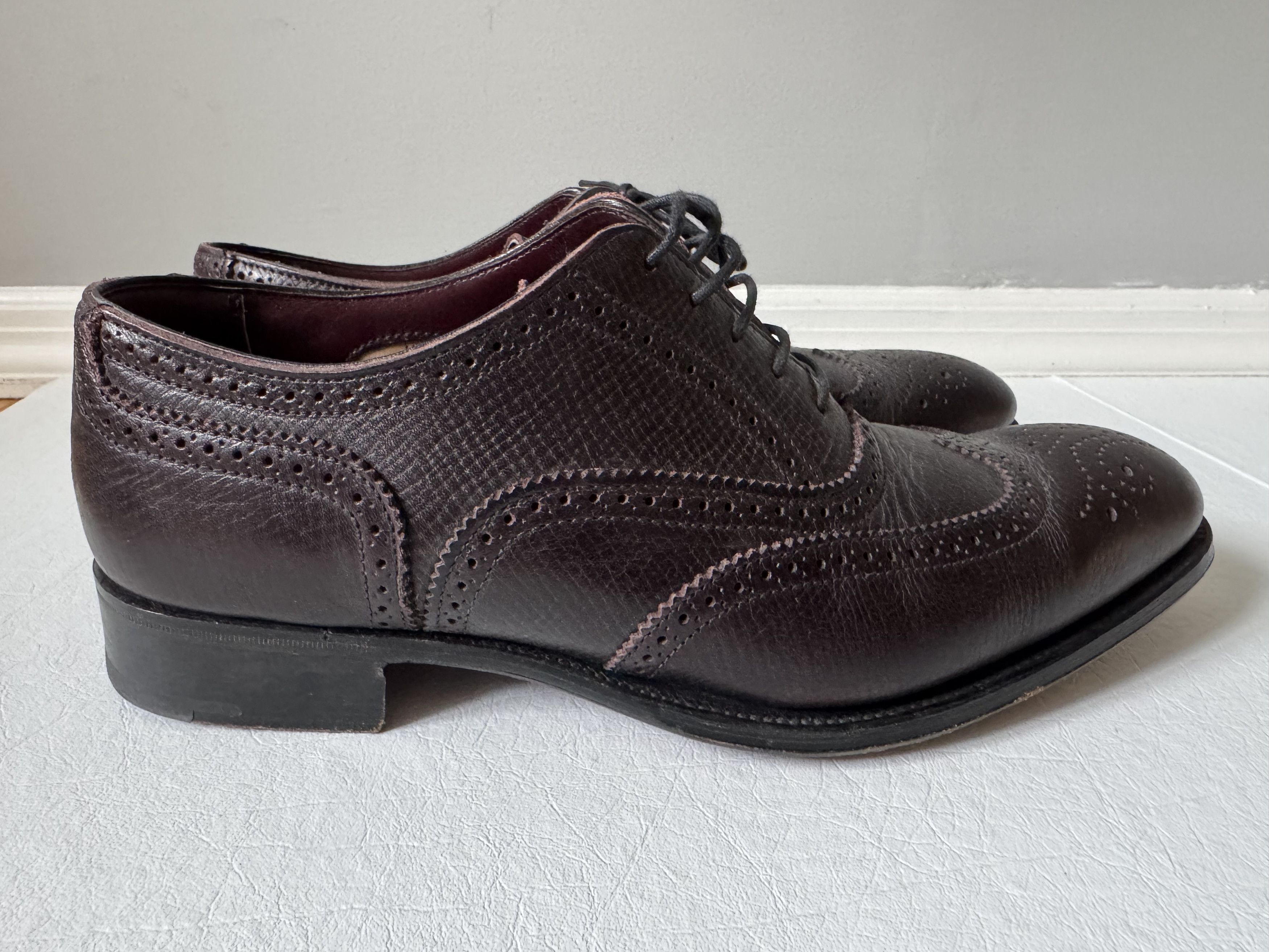 Alfred Sargent Russian Grained Brogues Burgundy Size US 8 / EU 41 - 1 Thumbnail
