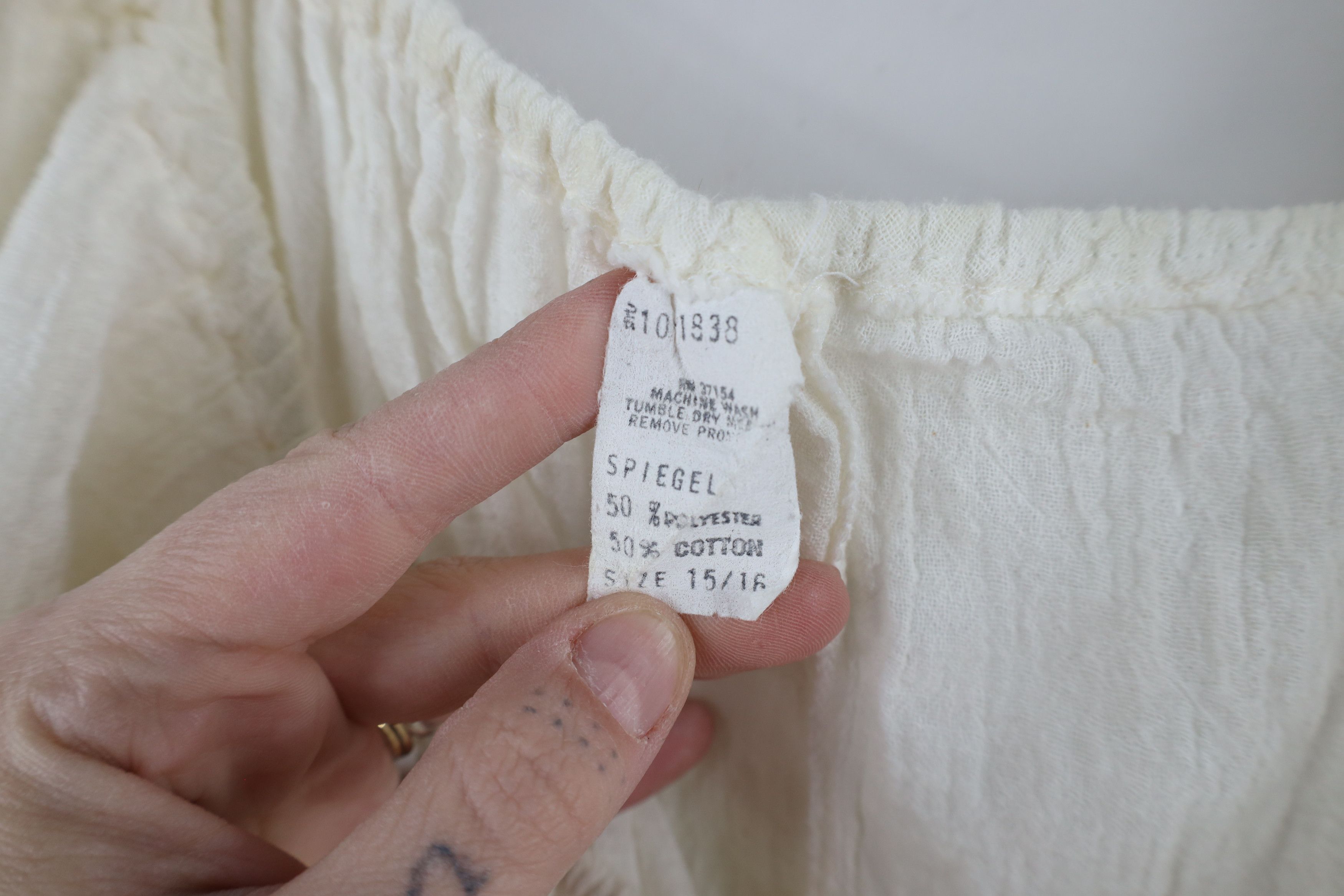 Vintage Vintage 60s 70s Prairie Farmhouse Gauzy Cotton Lace Dress Size XXL / US 16-18 / IT 52-54 - 10 Thumbnail
