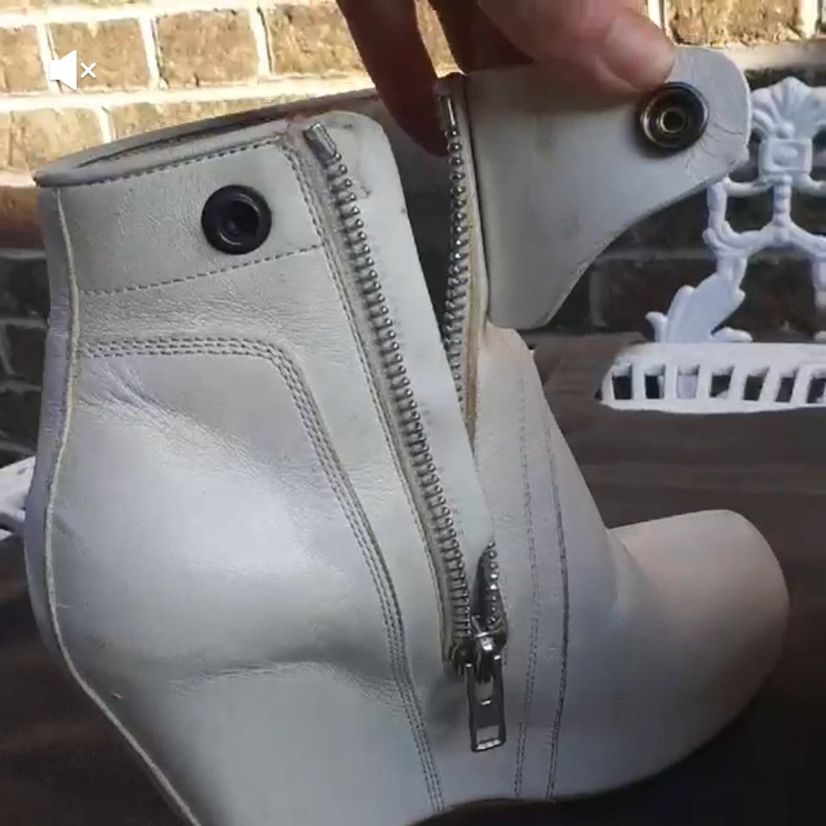 Rick Owens rick owens white ankle boot wedge heels Size US 6.5 / IT 36.5 - 3 Thumbnail