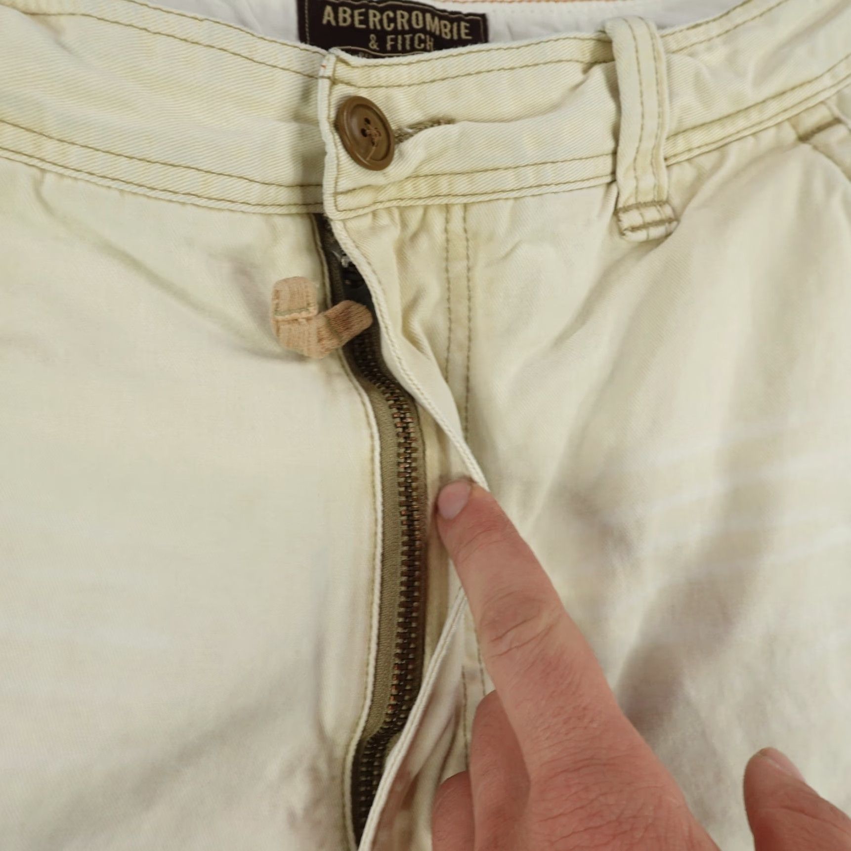 Abercrombie & Fitch VINTAGE Abercrombie & Fitch Cargo Shorts Men 32 Beige Cotton Canvas 90s Casual Size US 32 / EU 48 - 5 Thumbnail