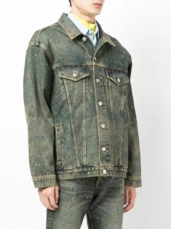 Martine Rose Martine Rose rhinestone-embellished denim jacket Size US S / EU 44-46 / 1 - 1 Thumbnail