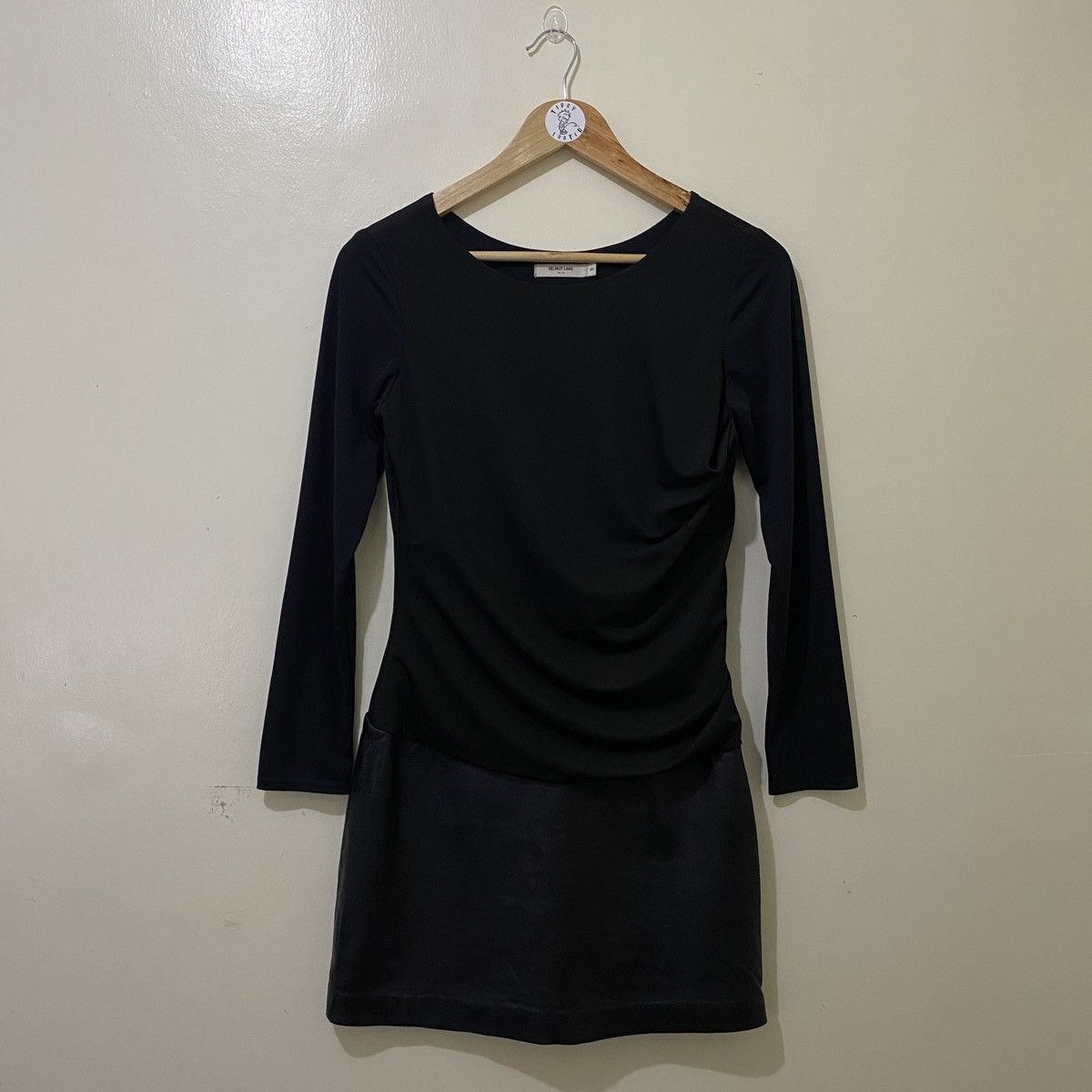 Helmut Lang Helmut Lang Dress w/ Leather Panel Size S / US 4 / IT 40 - 1 Thumbnail