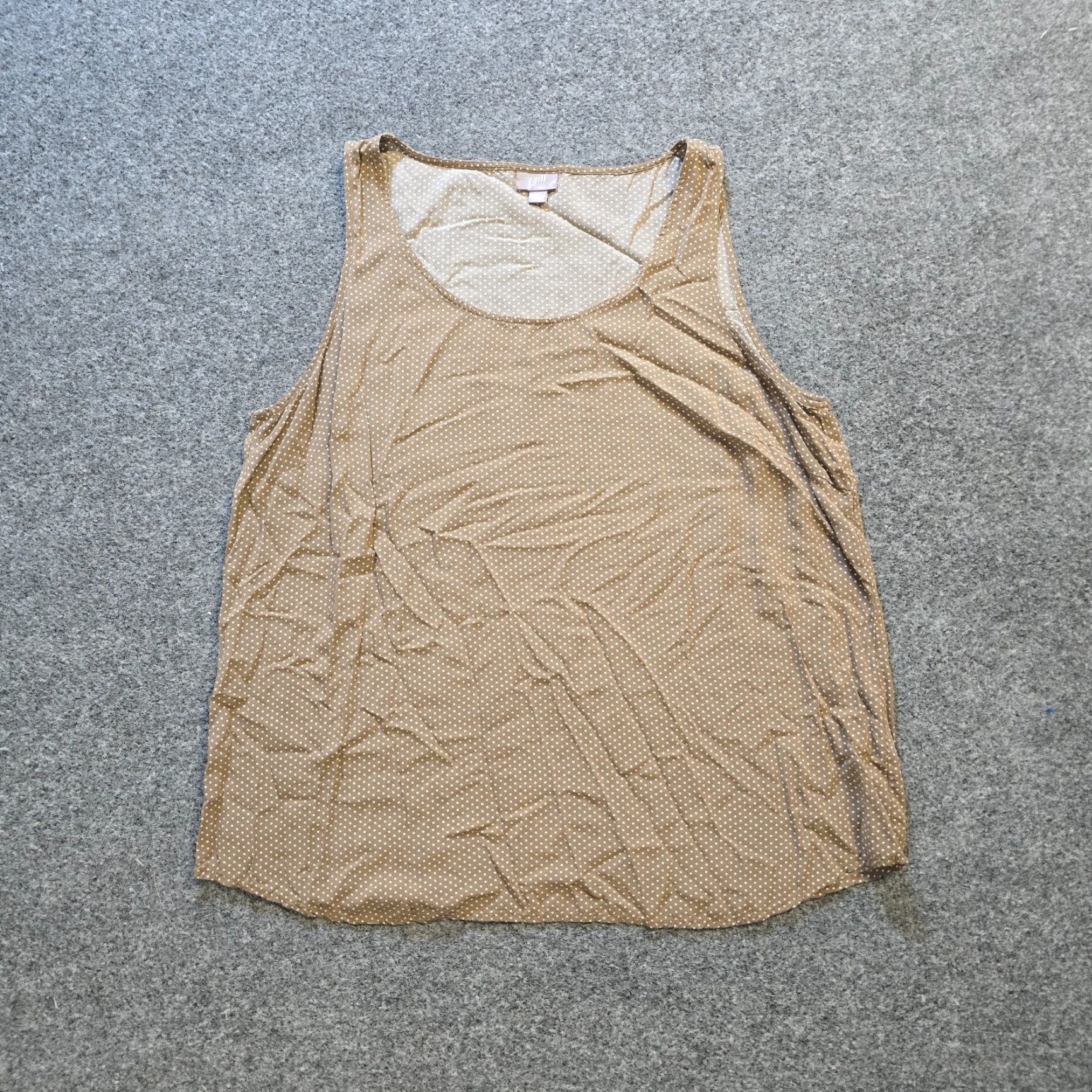 J. Jill J Jill Top Womens XL Brown White Polka Dot Sleeveless Tank Cami Stretch Capsule Tank Shirt Size XL / US 12-14 / IT 48-50 - 2 Thumbnail