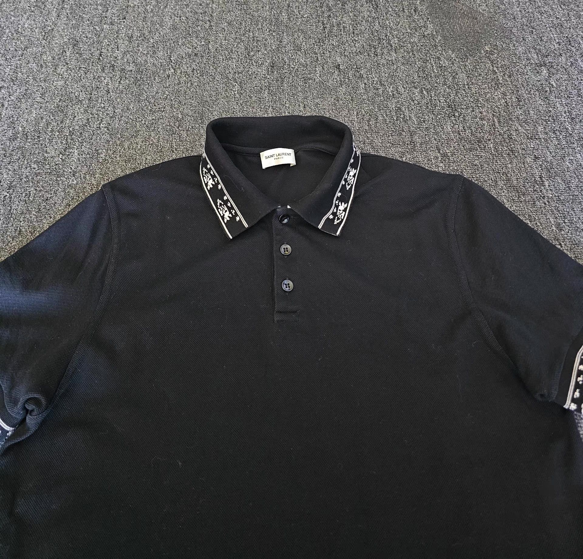 Saint Laurent Paris Saint Laurent Men's Black Polo Shirt, Size US S / EU 44-46 / 1 - 2 Thumbnail
