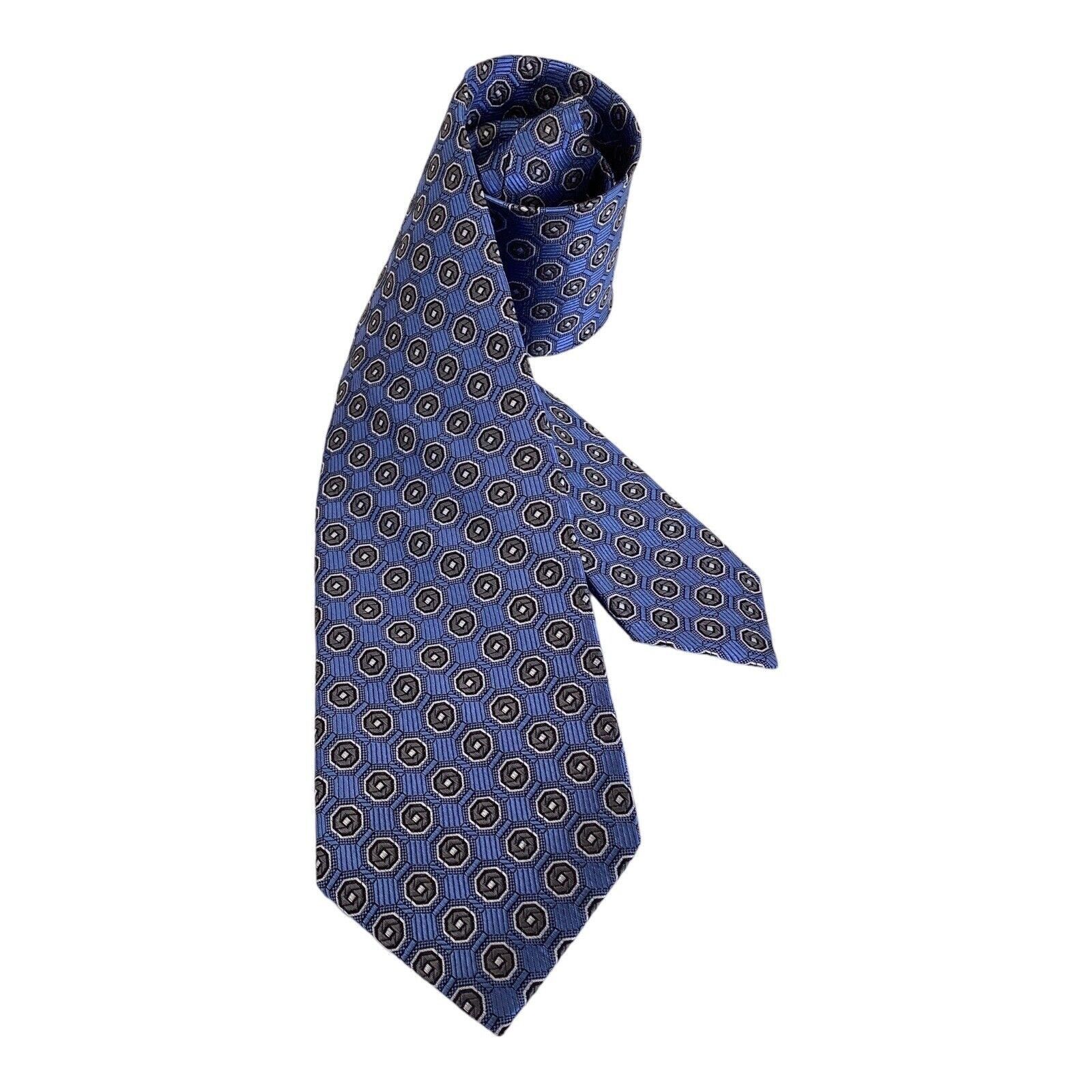 Other JZ RICHARDS Blue Geometric Luxury Silk Tie Hand Made In USA Size ONE SIZE - 1 Thumbnail