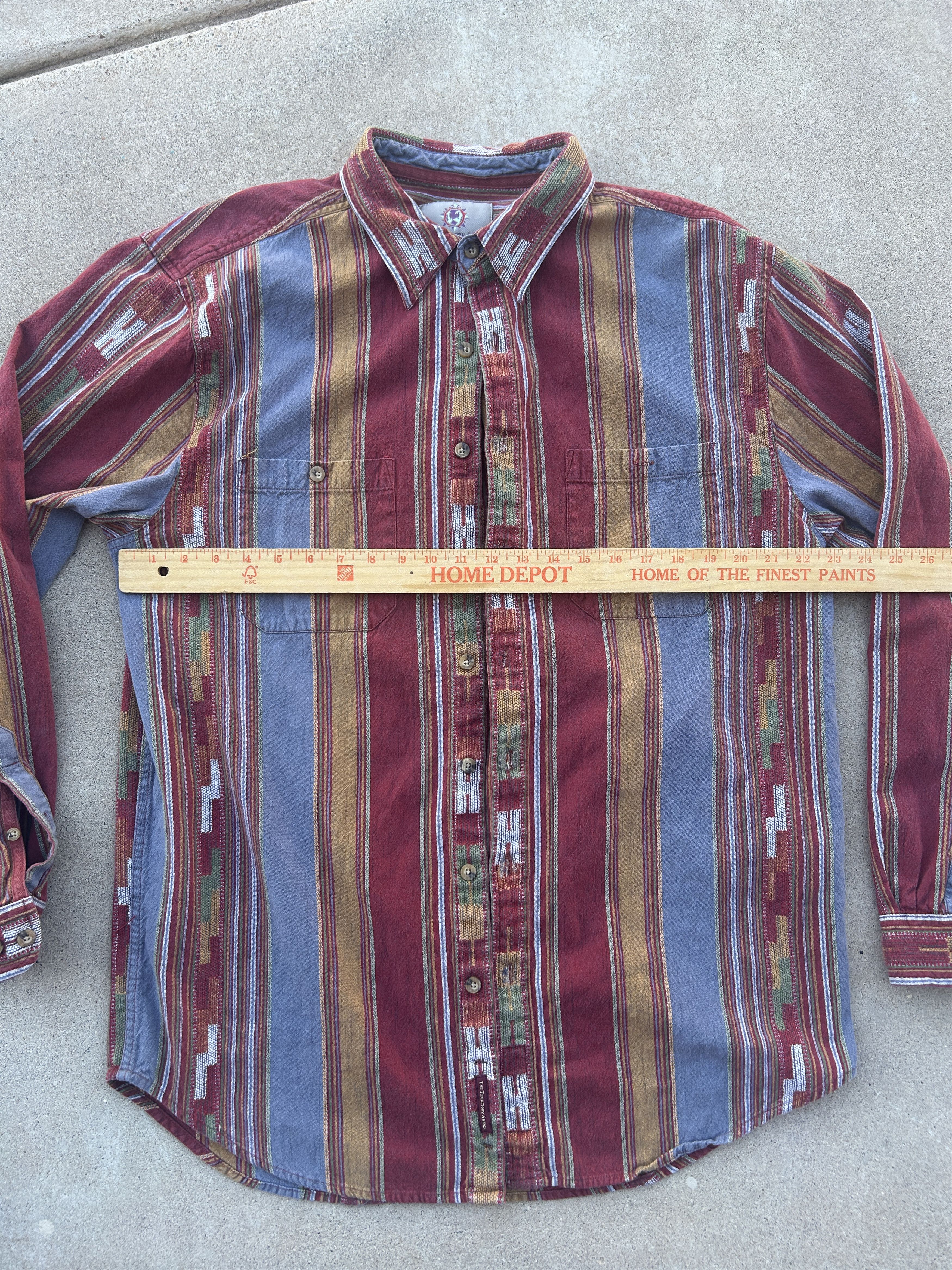 Other Vintage 90s y2k Aztec Carhartt Style Long Sleeve Button Up Size US XL / EU 56 / 4 - 4 Thumbnail