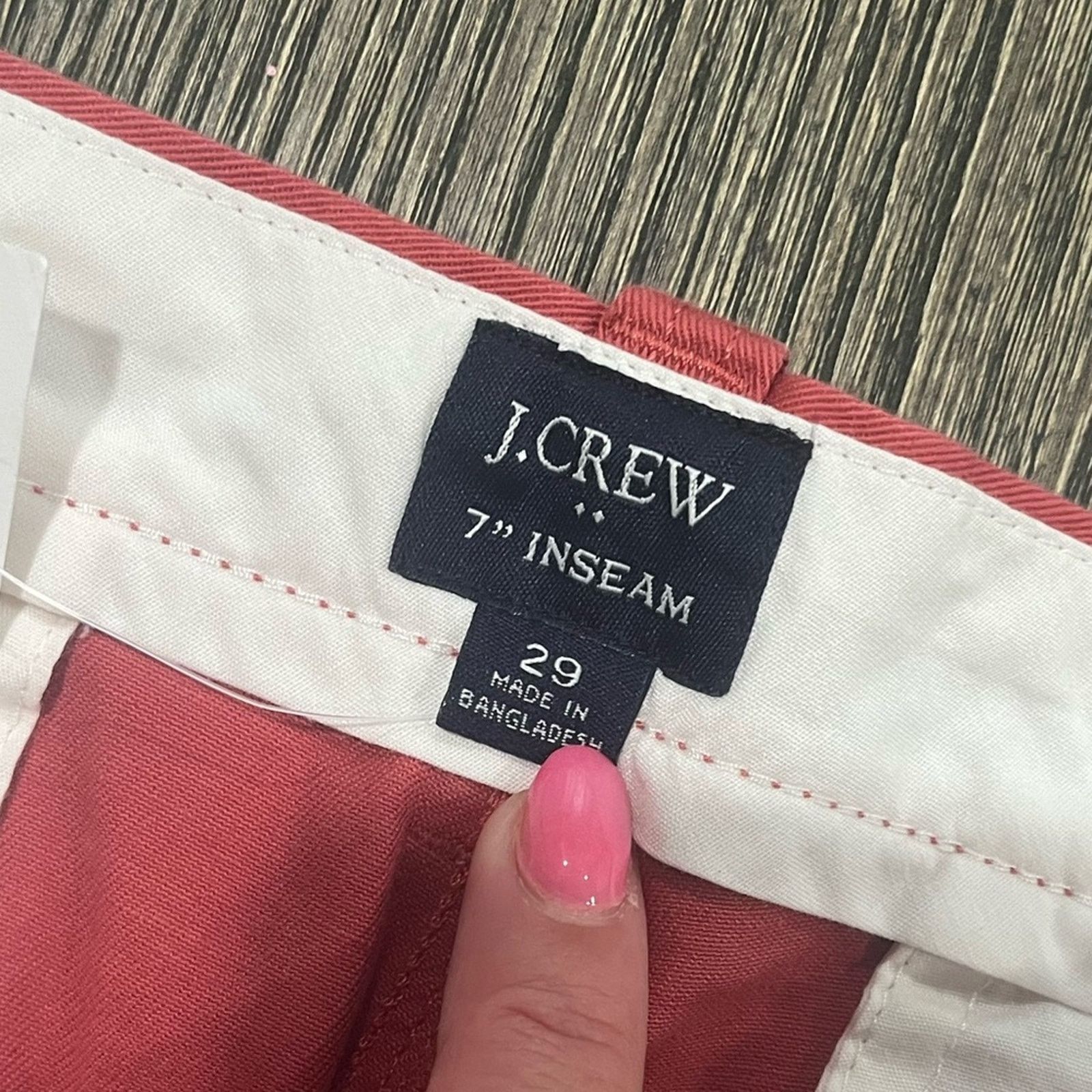 Vintage NWT J Crew Shorts 7" Flex Chino Flat Front Burnished Size 29 Size 29" - 3 Thumbnail