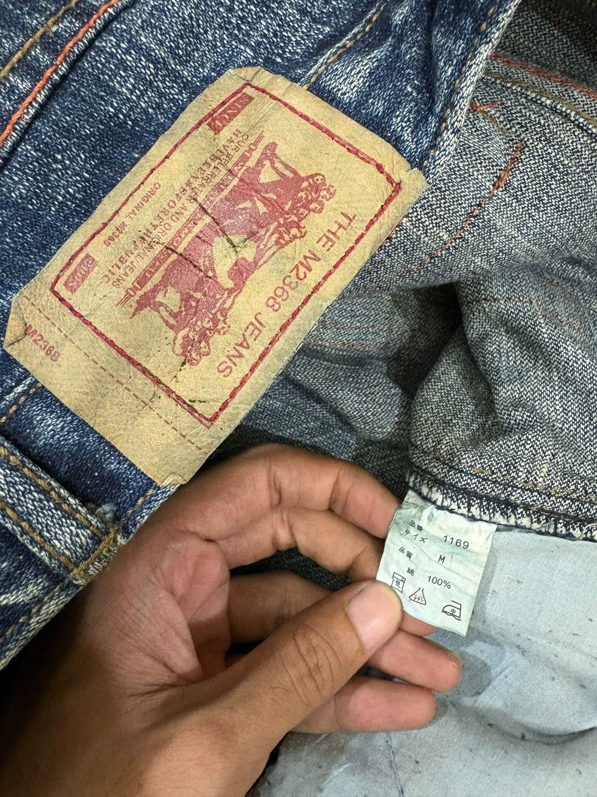 Japanese Brand Vintage Japanese Brand Crack Mud Wash Distressed Loose Jeans Size US 31 - 10 Thumbnail