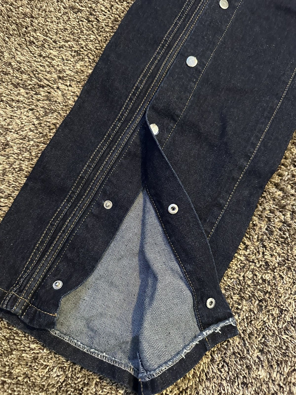 Boohoo BoohooMAN Dark Blue Denim Button Up Jeans Size 32 Baggy Size US 32 / EU 48 - 2 Thumbnail