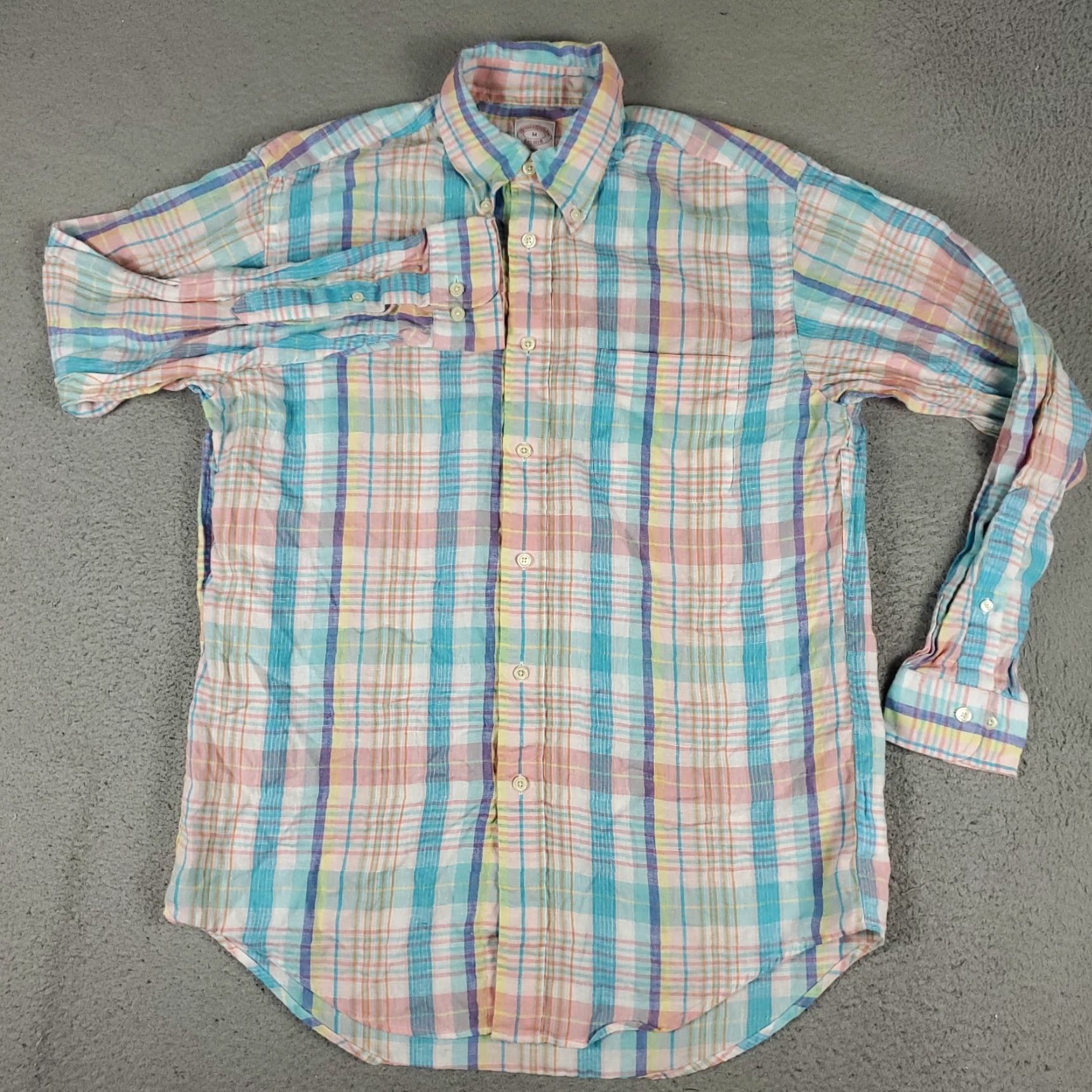Brooks Brothers Brooks Brothers Shirt Mens Medium Blue Plaid Irish Linen Button Up Long Sleeve Mens Size US M / EU 48-50 / 2 - 2 Thumbnail