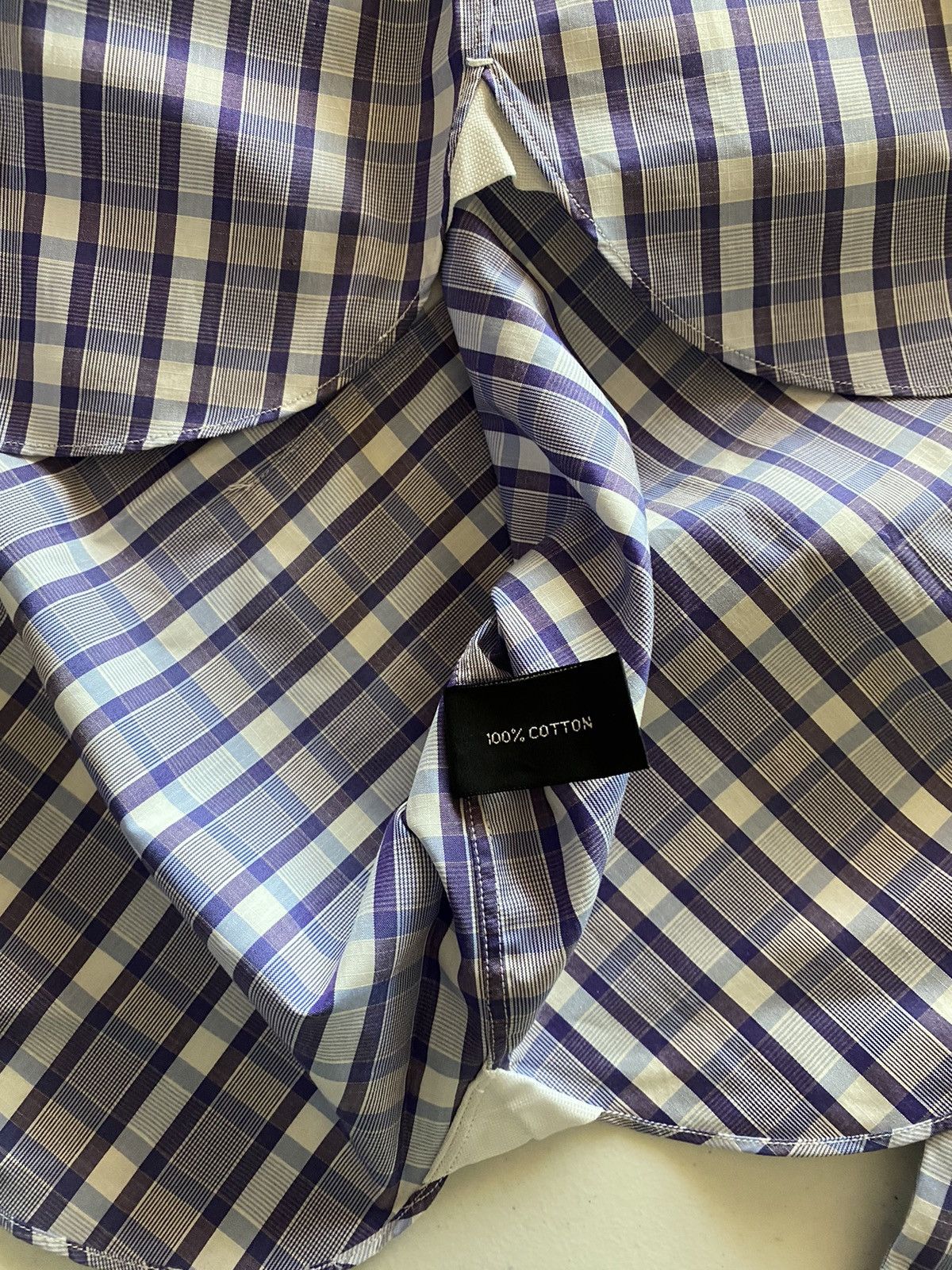 Tom Ford Tom Ford blue purple check shirt 16.5 42e NEW Size US L / EU 52-54 / 3 - 10 Thumbnail