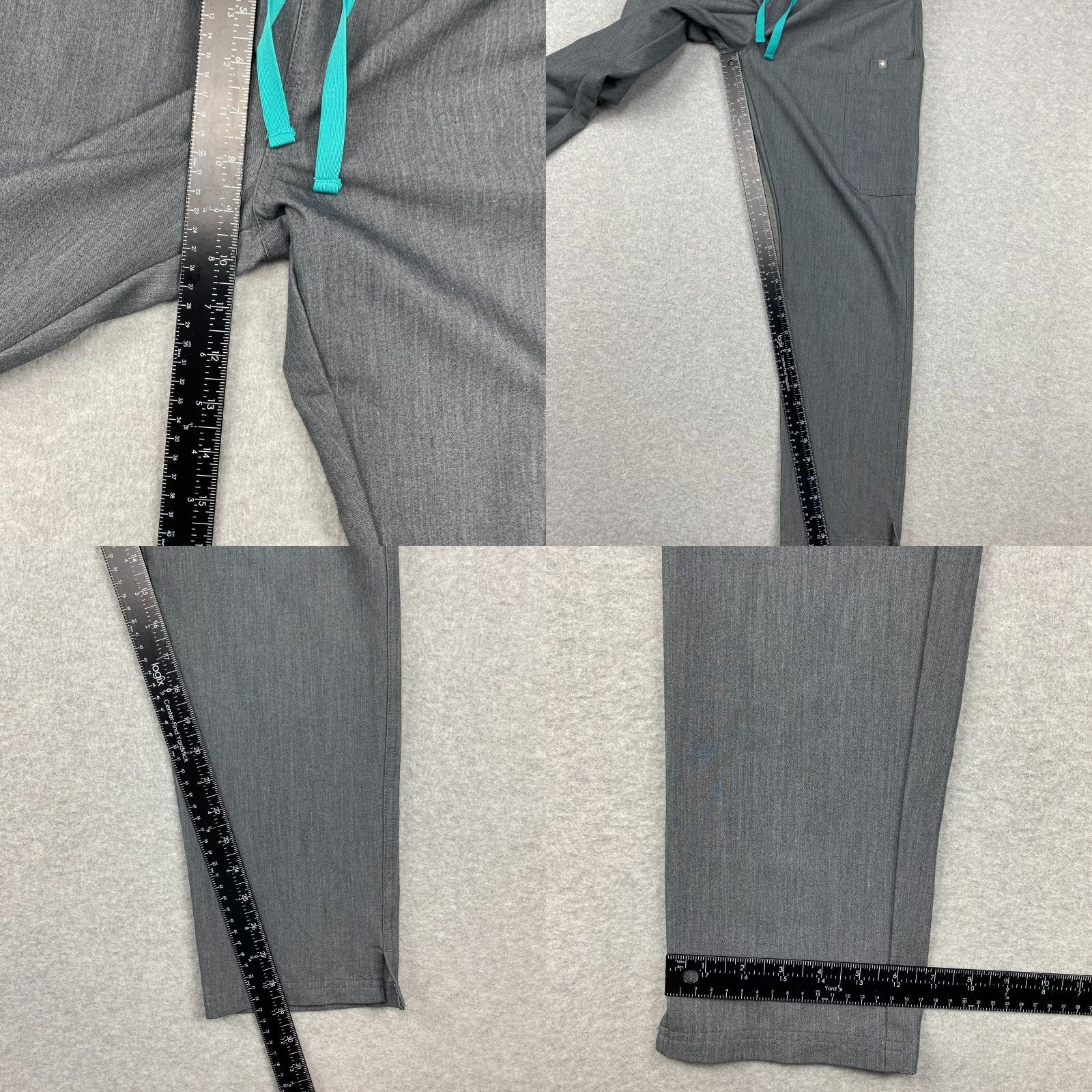 Vintage FIGS Yola Skinny Scrub Pants Womens Small Gray Solid Slim Stretch Technical Collection Size 28" / US 6 / IT 42 - 8 Thumbnail