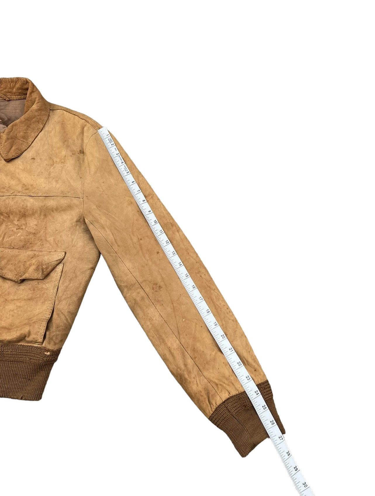 Aries Trashed Vintage Aries Dirty Patina Sheepskin Leather Jacket Size US L / EU 52-54 / 3 - 4 Thumbnail