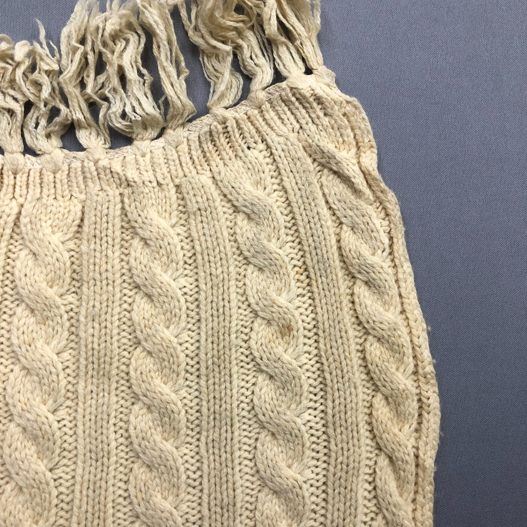 L.L. Bean Vintage L.L.Bean Scarf Muffler Cable Knit Wool Scarves Size ONE SIZE - 4 Thumbnail