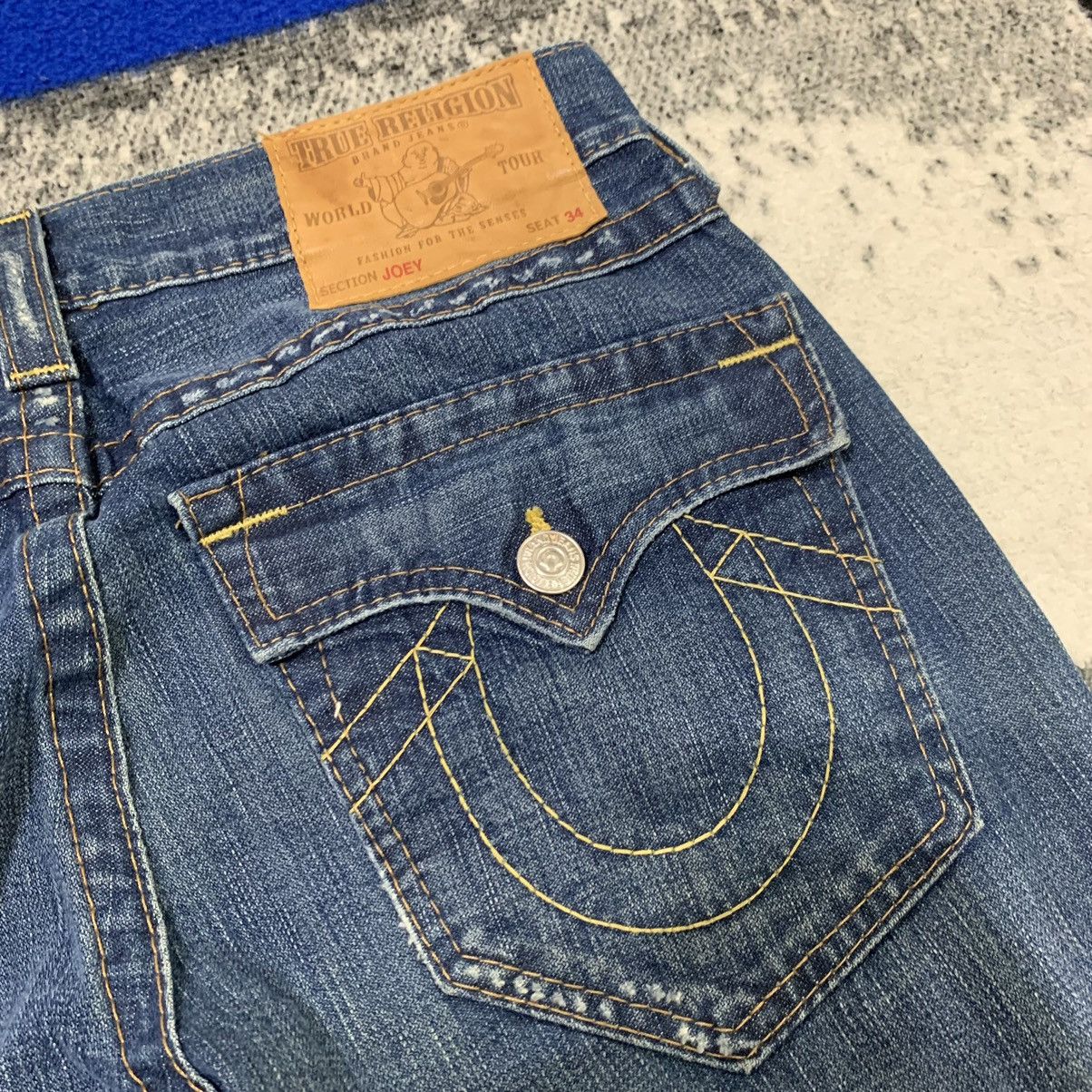 True Religion True Religion Section Joey Leather Distressed Bootcut Jeans Size US 31 - 12 Thumbnail