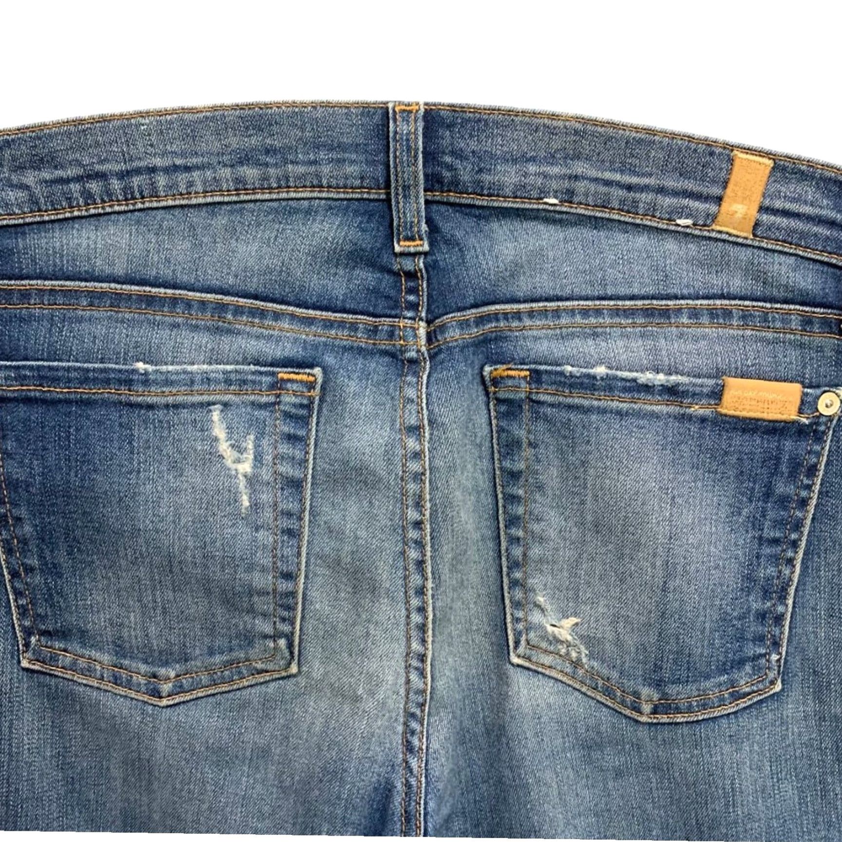 7 For All Mankind 7 For All Mankind Jeans Skinny Womens Size 25 Blue Distressed The Ankle Slim Fit Obvious Jeans Women Size 42" / US 20 - 7 Thumbnail
