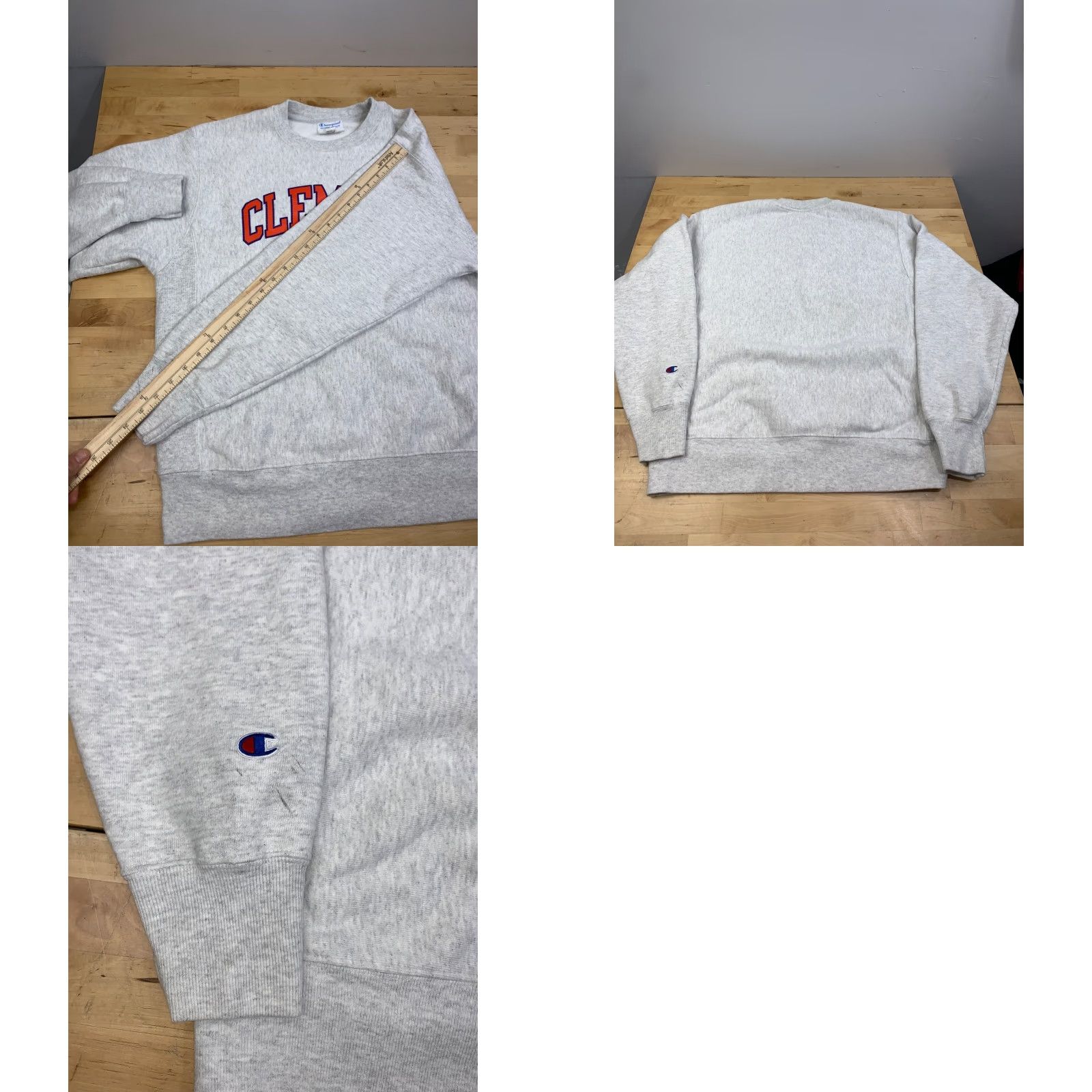 Champion VINTAGE Champion Reverse Weave Sweatshirt Clemson Tigers Gray M 90s Mens Size US M / EU 48-50 / 2 - 8 Thumbnail