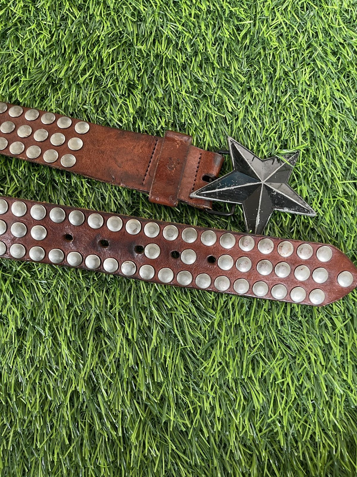 Hollywood Trading Company Vtg Belt🔥HOLLYWOOD TRADING COMPANY🔥Studded Start Buckle Size 34 - 9 Thumbnail