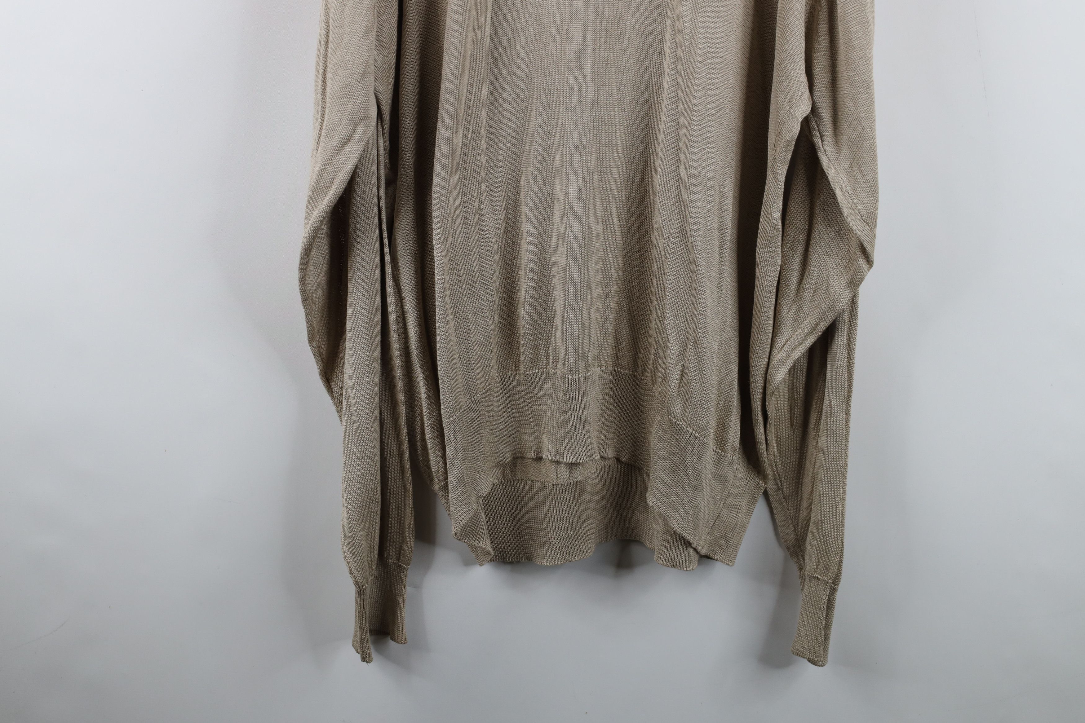 Gemelli Vintage 90s Genelli Lightweight Knit Crewneck Sweater Beige Size US XXL / EU 58 / 5 - 14 Thumbnail