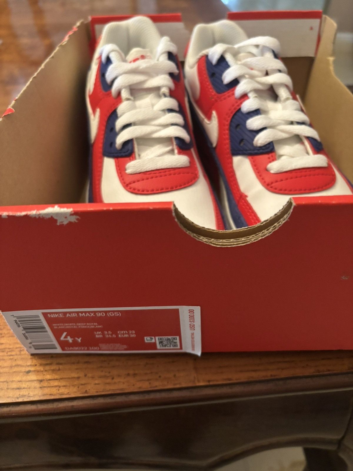 Nike Air Max 90 Leather GS ‘USA 2020’ Size US 5.5 / IT 35.5 - 8 Thumbnail