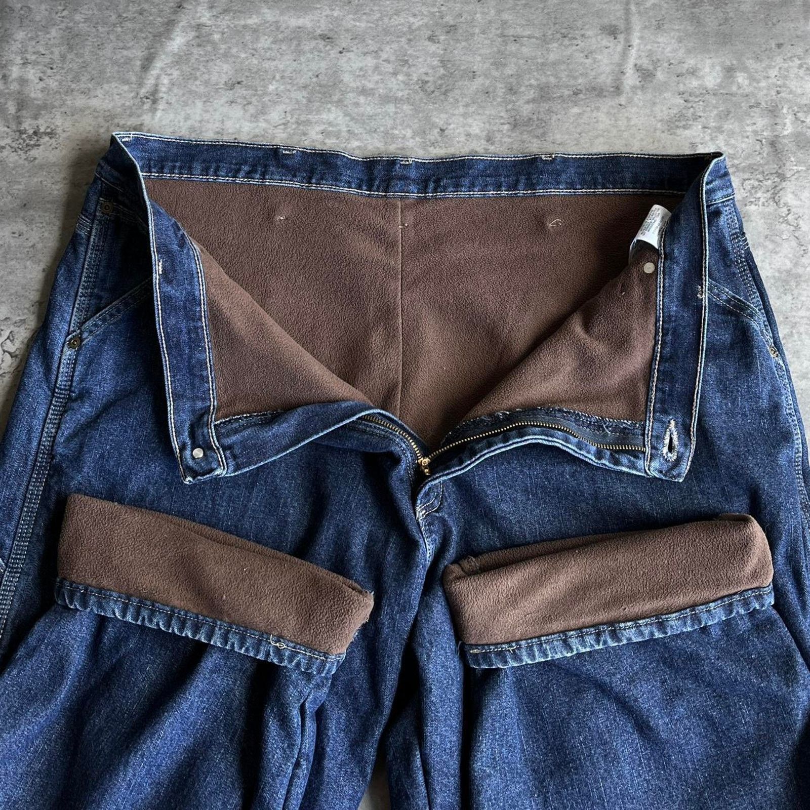 Carhartt × Vintage × Wrangler Vintage Y2K Wrangler Fleece Lined Baggy Carpenter Jeans Size US 42 / EU 58 - 3 Thumbnail